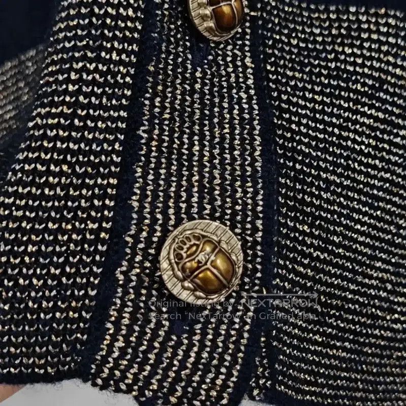 Chanel Chanel Navy Blue Cashmere Cardigan with Logo . Size M / US 6-8 / IT 42-44 - 4 Thumbnail