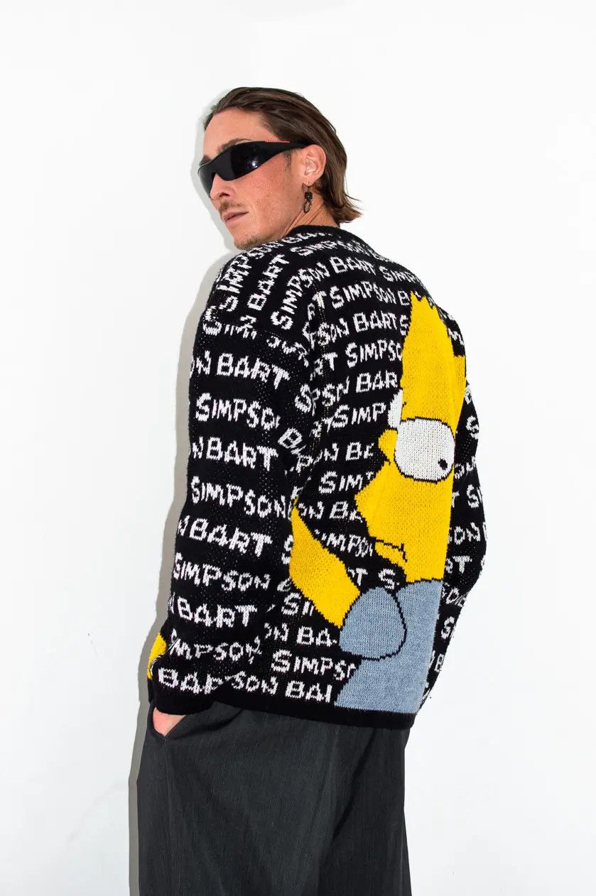 Designer × The Simpsons × Vintage Vintage 90s Bart Simpson all over graphic knitted sweater Size US L / EU 52-54 / 3 - 3 Thumbnail