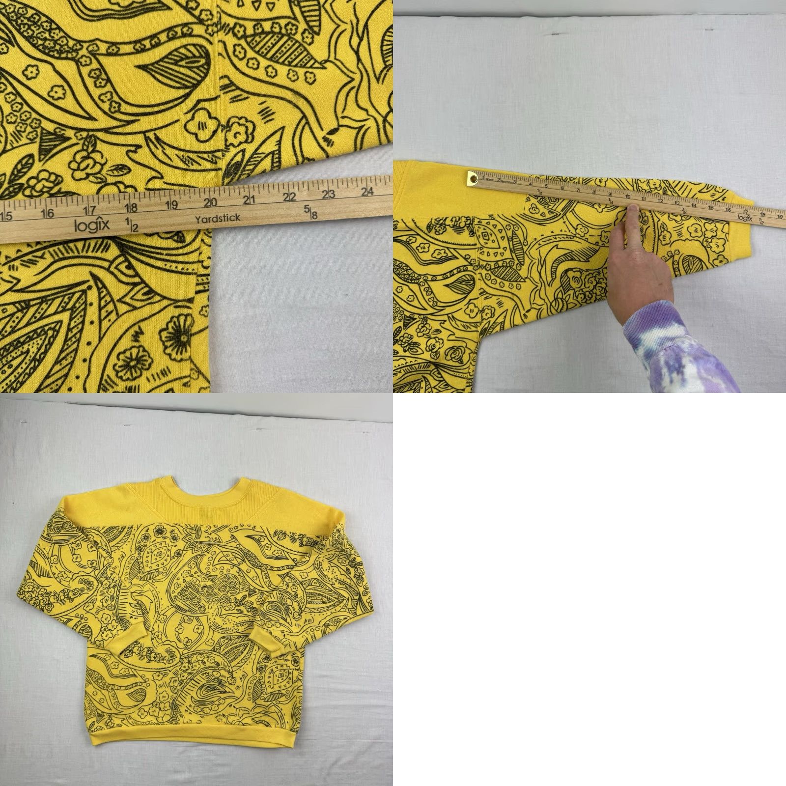 Vintage VINTAGE Variations Sweatshirt Women’s Small Yellow Paisley All-Over Print 1980s Crewneck Pullover Size S / US 4 / IT 40 - 8 Thumbnail