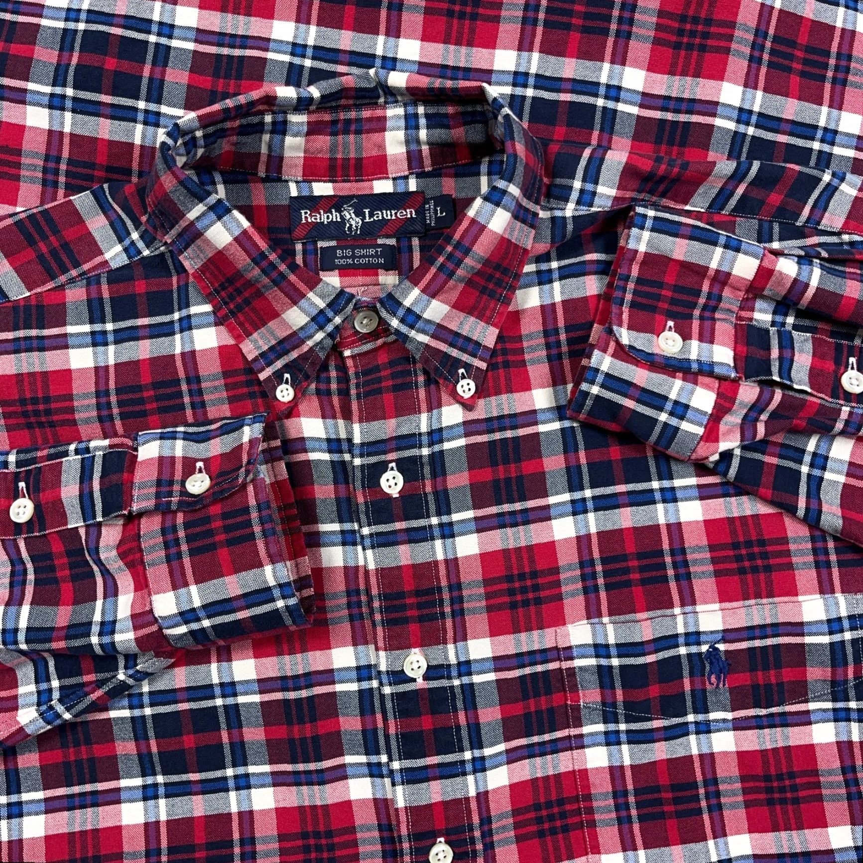 Ralph Lauren Ralph Lauren Shirt Men Large Red Blue Plaid Button Up OCBD Size US L / EU 52-54 / 3 - 2 Thumbnail