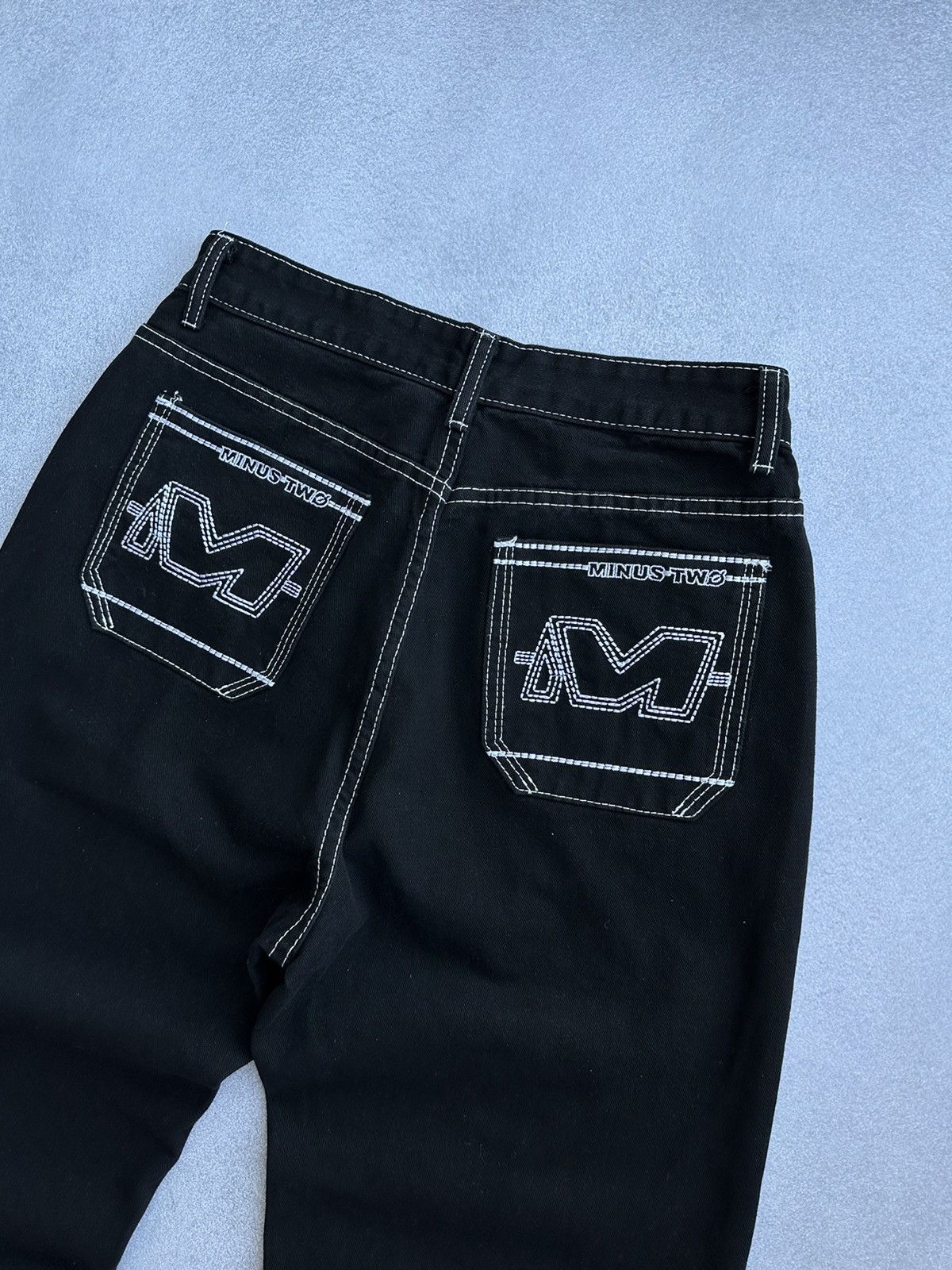 Japanese Brand Vintage Minus Two Japanese Rap Big Logo Black Baggy