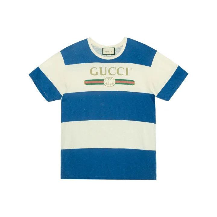Gucci Gucci Gucci SS20 Blue and White Striped T-shirt -2506 Size US M / EU 48-50 / 2 - 1 Thumbnail