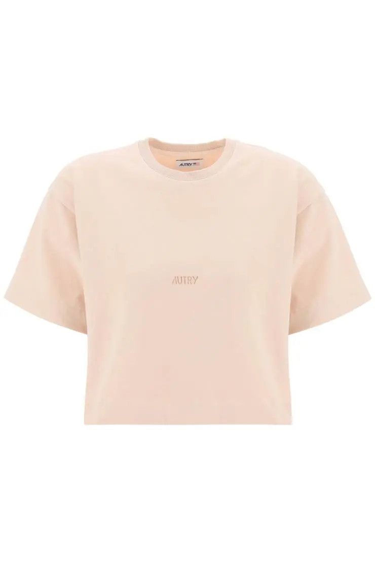image of Autry O1S22I1N0324 Logo T-Shirt In Pink, Women's (Size Large)
