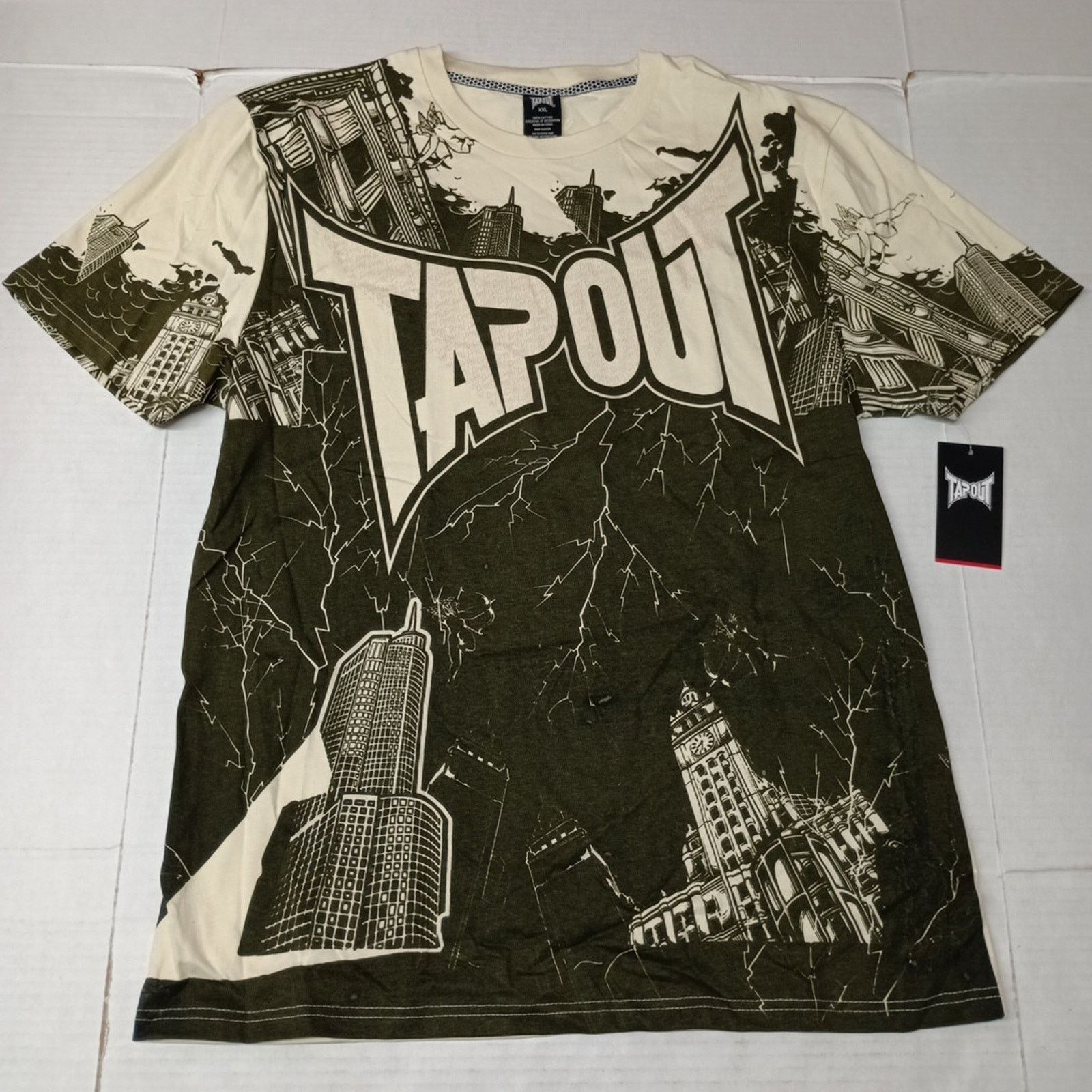 Tapout Tapout NWT Men’s AOP MMA Shirt Cotton Size 2XL Olive Cream Size US XXL / EU 58 / 5 - 1 Thumbnail