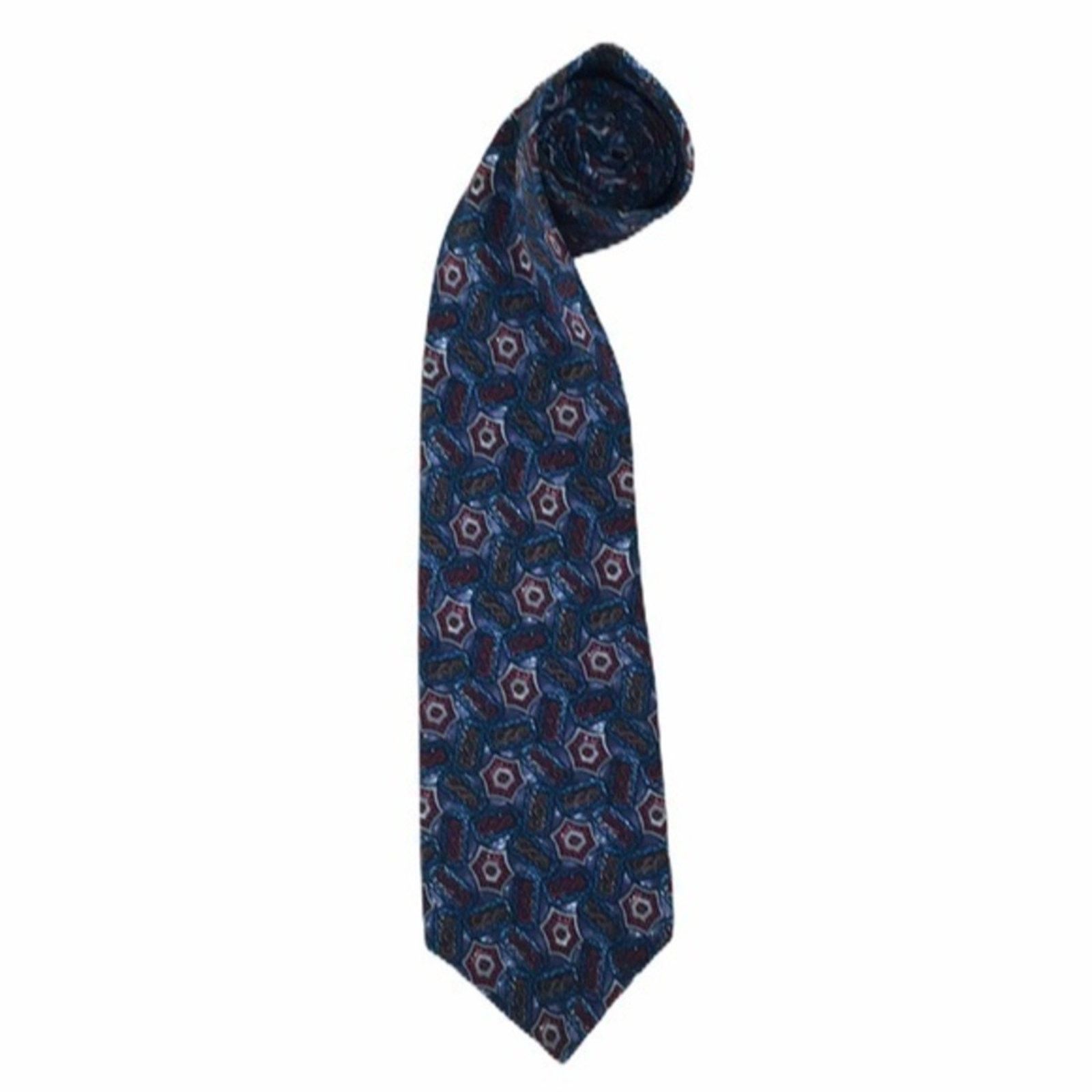 Dior Vintage Christian Dior Monsieur Abstract Blue Silk Tie Size ONE SIZE - 9 Thumbnail