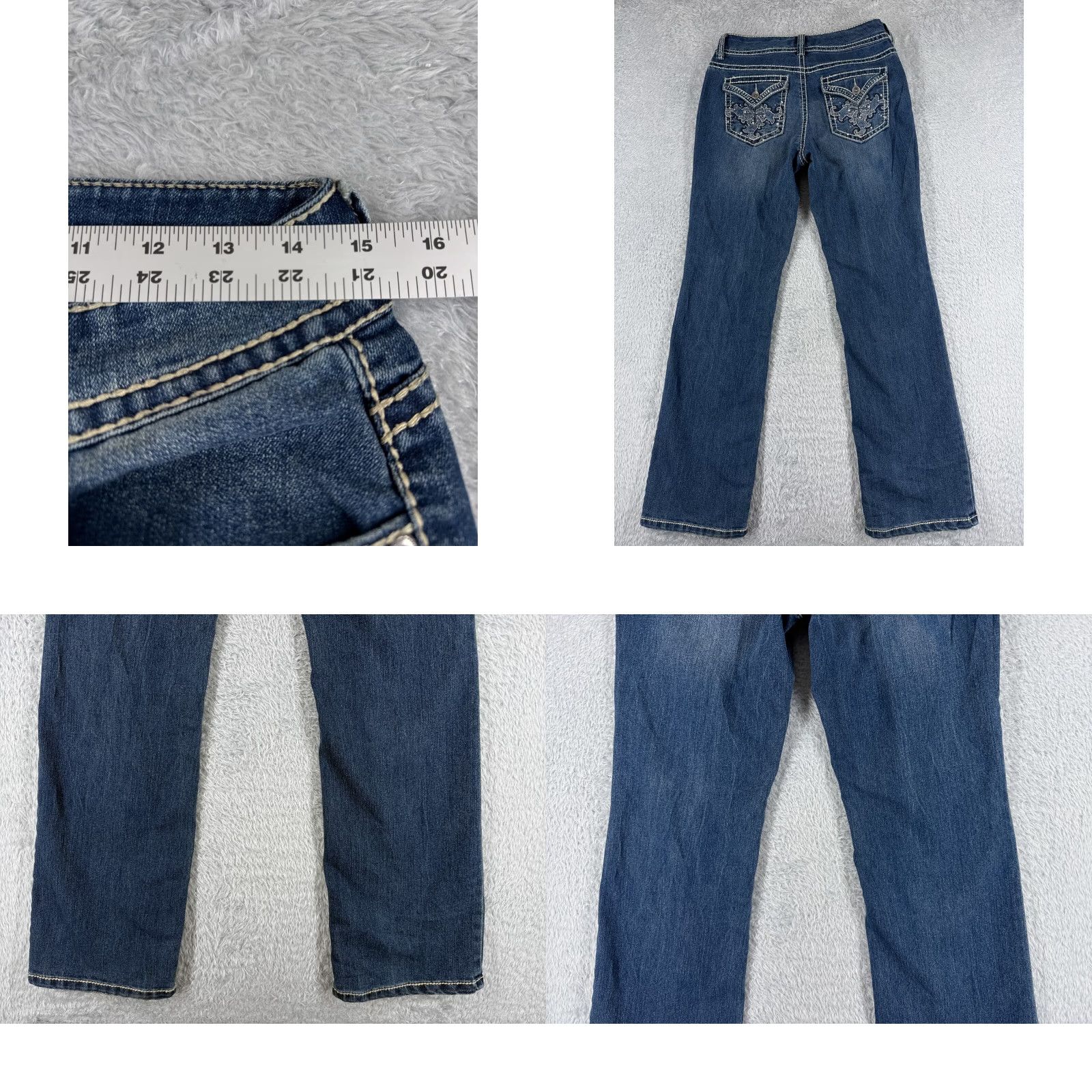 Nine West VINTAGE Nine West Pants Womens 6 Blue Denim Jeans Bootcut NW Embroidered Cotton 28x31 Size 28" / US 6 / IT 42 - 9 Thumbnail