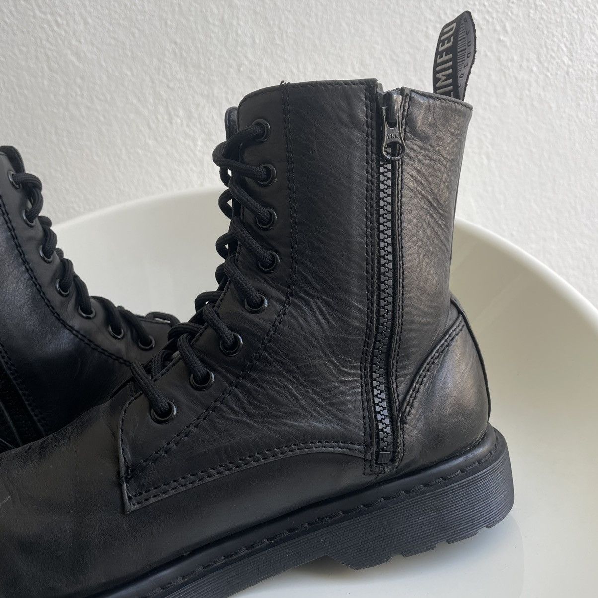 Limi Feu Very Rare! Limi Feu Leather Combat Boots with Side Zipper Size US 12 / EU 45 - 6 Thumbnail