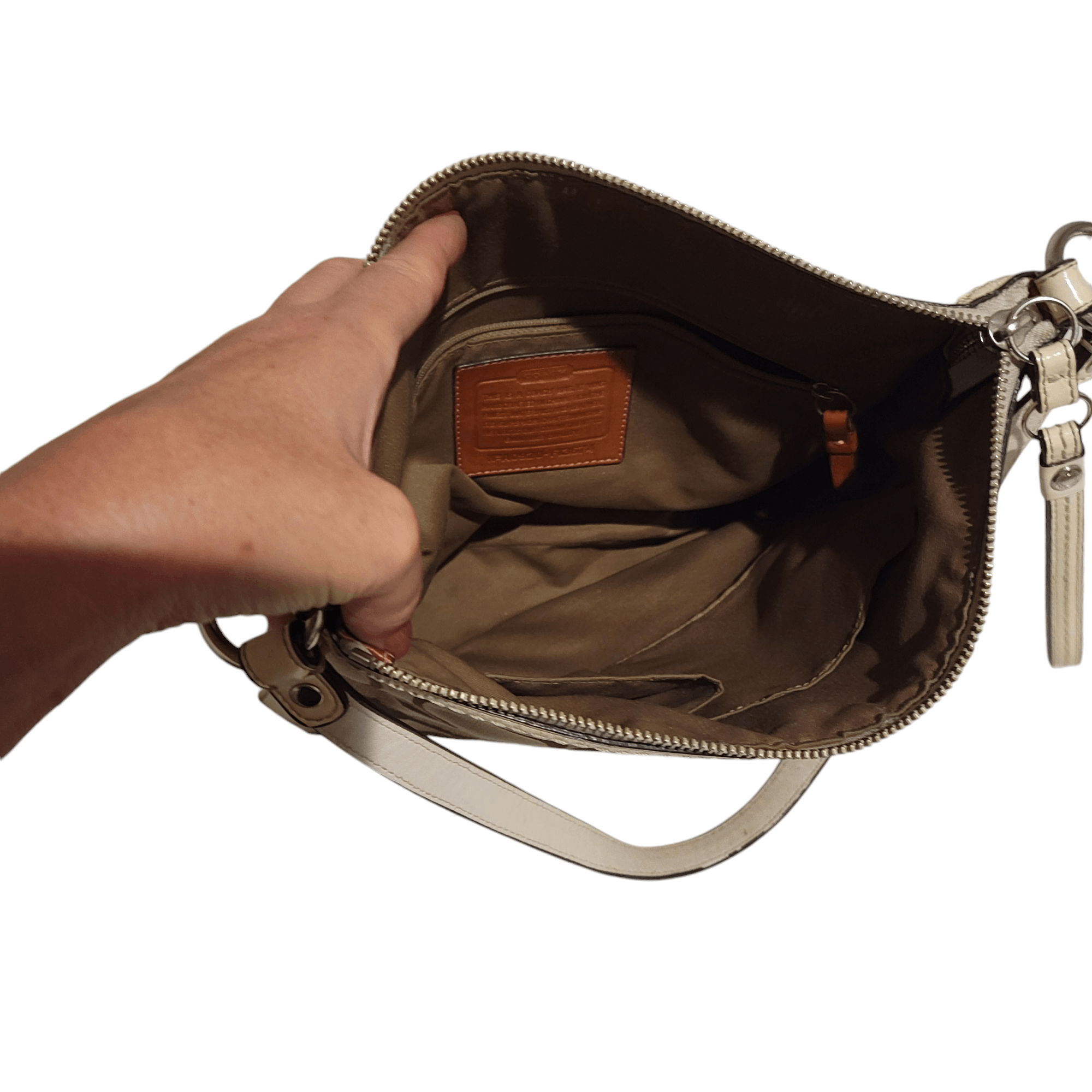 Coach Coach Tan Canvas Signature F13674 Medium Shoulder Bag Size ONE SIZE - 8 Thumbnail