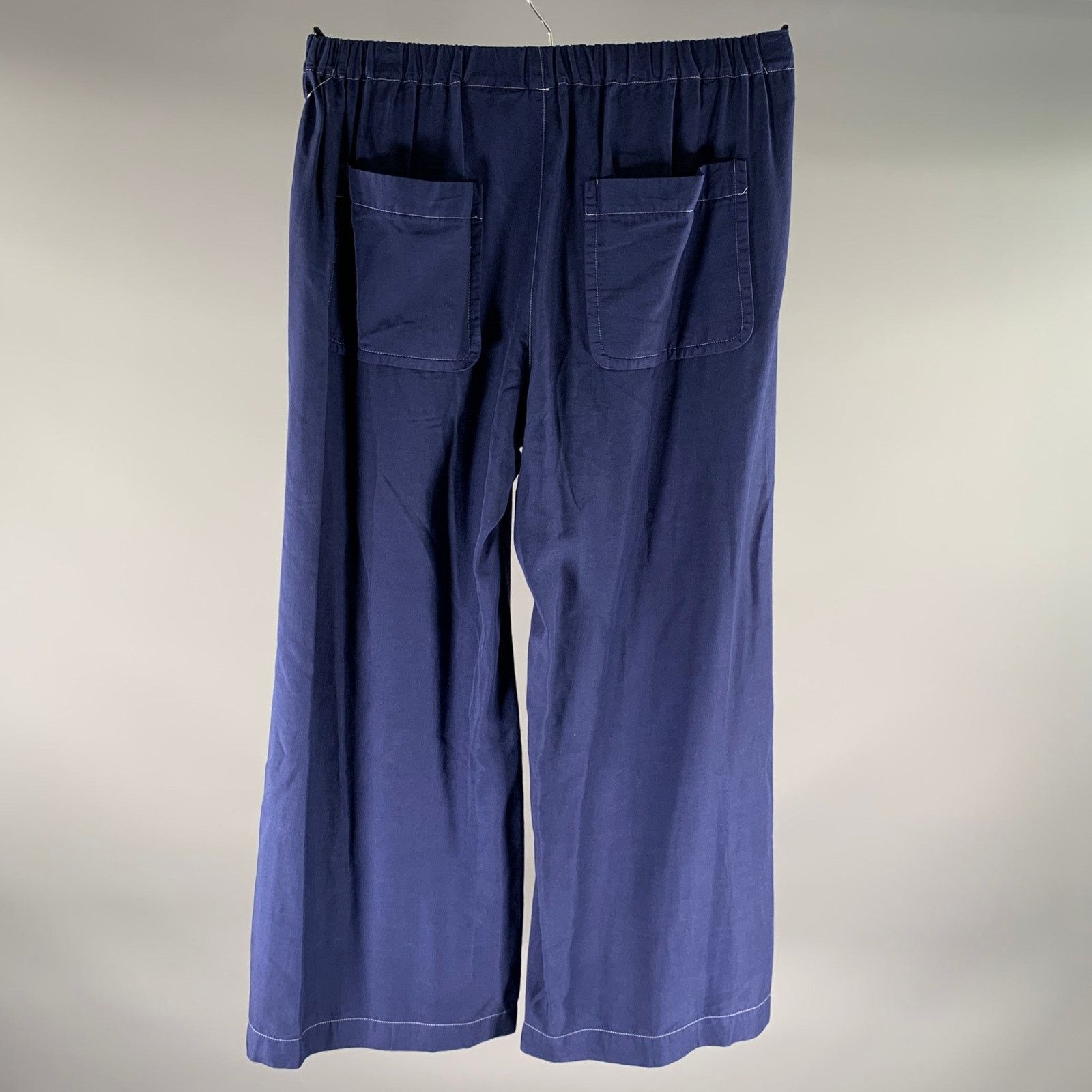 Comme des Garcons COMME des GARCONS S Navy White Cotton Casual Pants Size 26" / US 2 / IT 38 - 2 Thumbnail