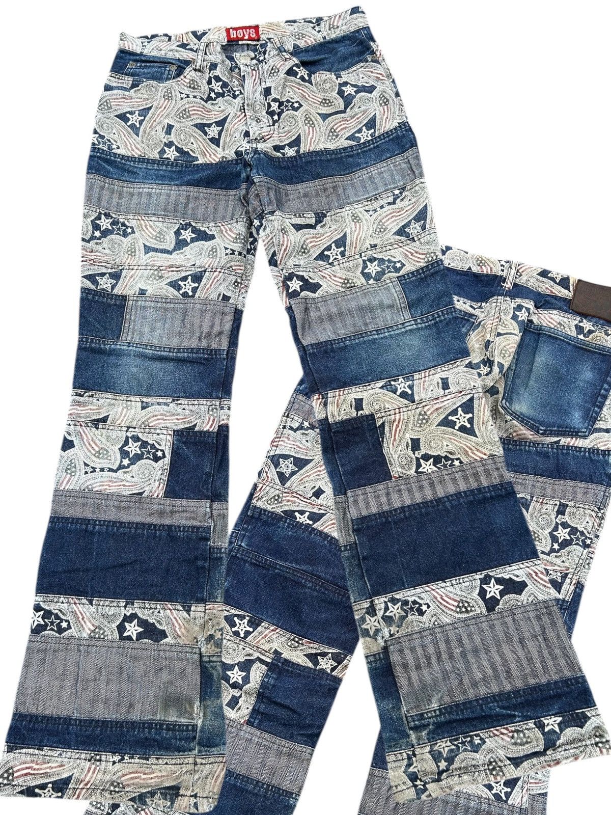 Hysteric Glamour × Japanese Brand × KMRii FLARE HAGI VINTAGE BATSU BOYS PUNK DISTRESSED DENIM JEANS Size US 30 / EU 46 - 1 Thumbnail