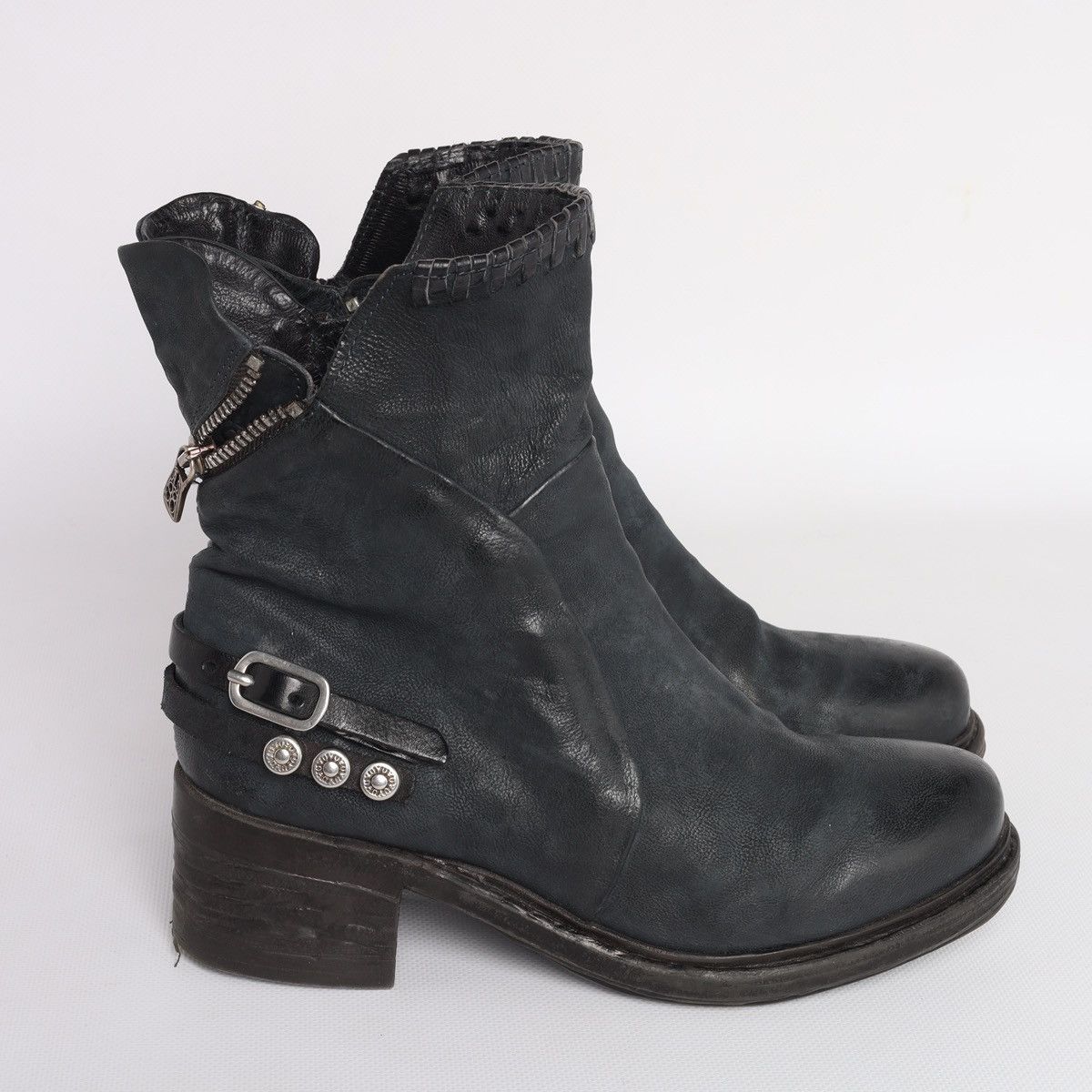 A.S.98 A.S.98 Airstep As98 Avantgarde Leather Zip Boots Shoes Grey Size US 7 / IT 37 - 2 Thumbnail