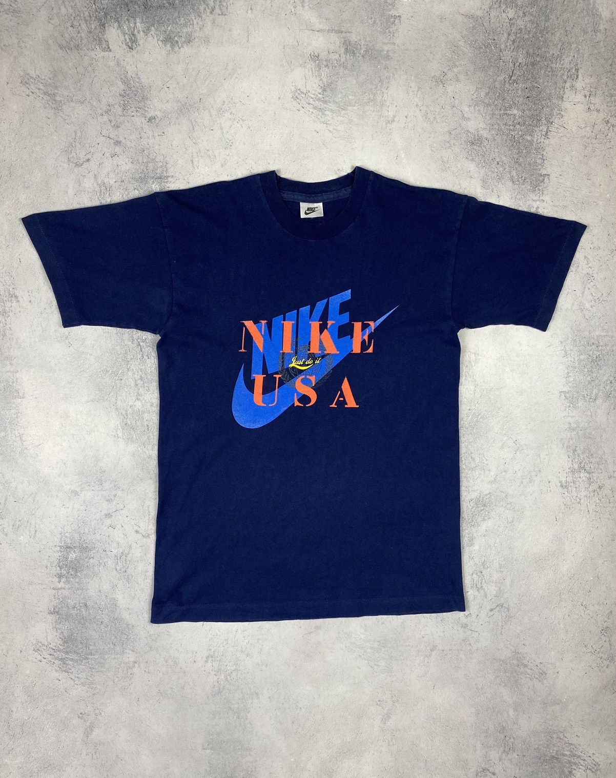 Nike × Vintage Vintage 90s Nike USA Just Do It Big Logo Rare T Shirt Tee Size US L / EU 52-54 / 3 - 2 Thumbnail