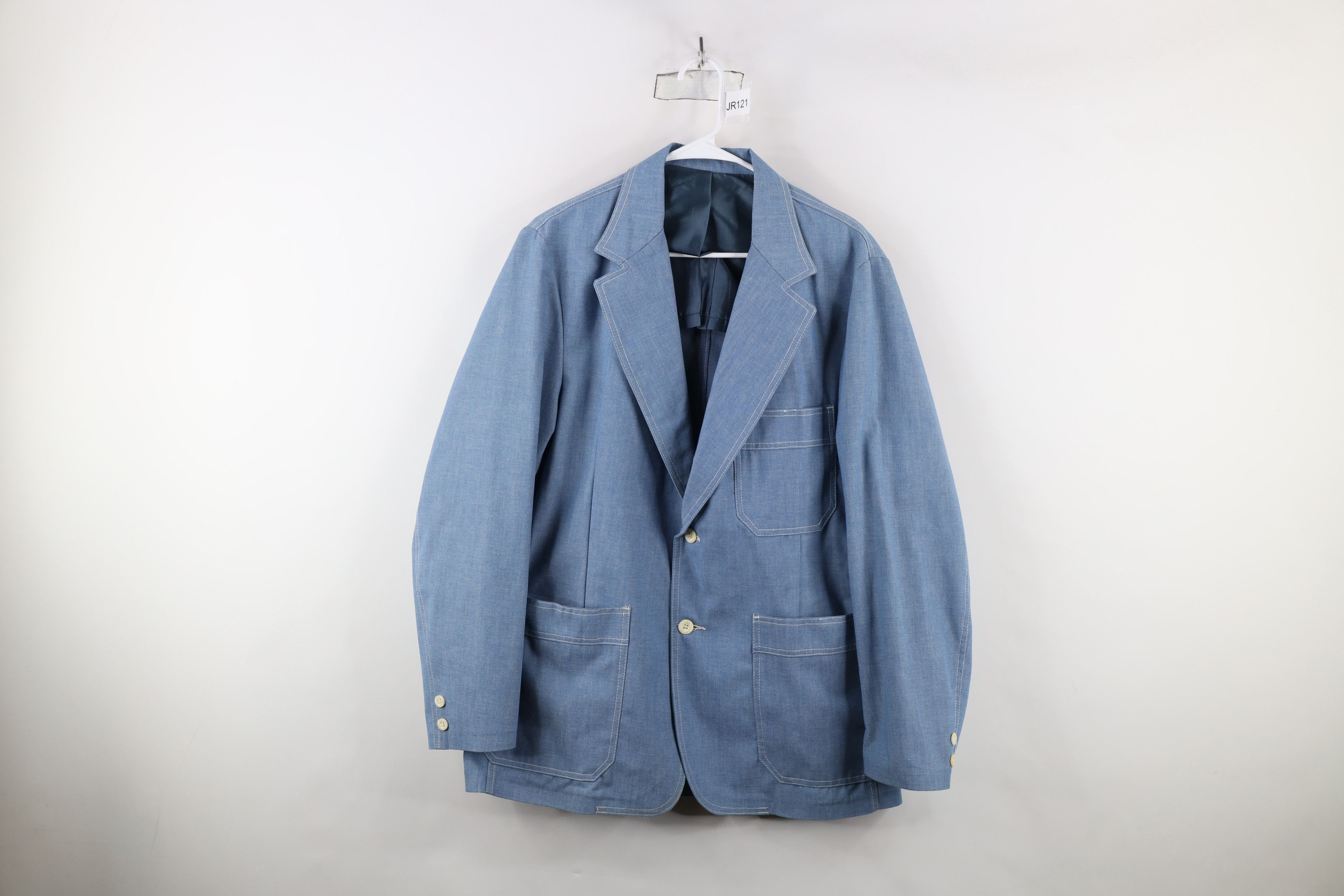 Vintage 70s Streetwear Denim 2 Button Suit Coat Jacket USA