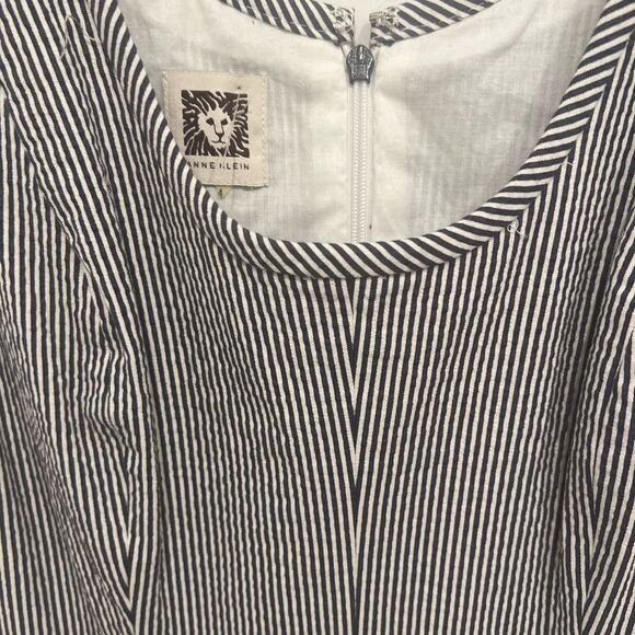 Anne Klein Anne Klein Womens Striped Fit & Flare Dress Sleeveless Size Size S / US 4 / IT 40 - 4 Thumbnail