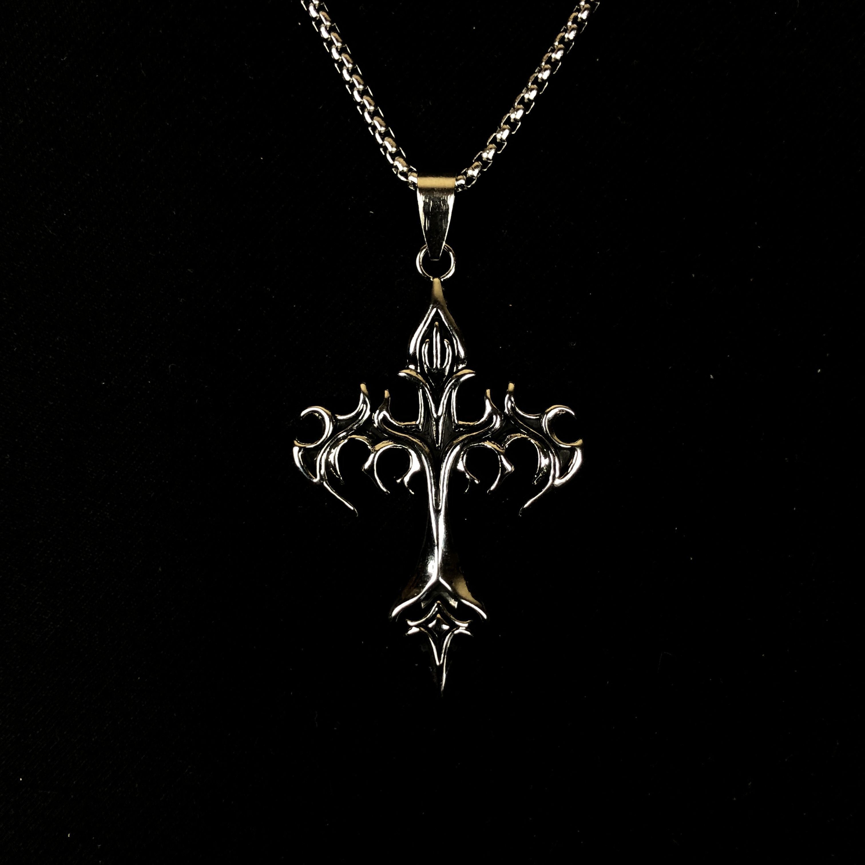 Jewelry Gothic Cross Necklace Punk chain Size ONE SIZE - 6 Thumbnail