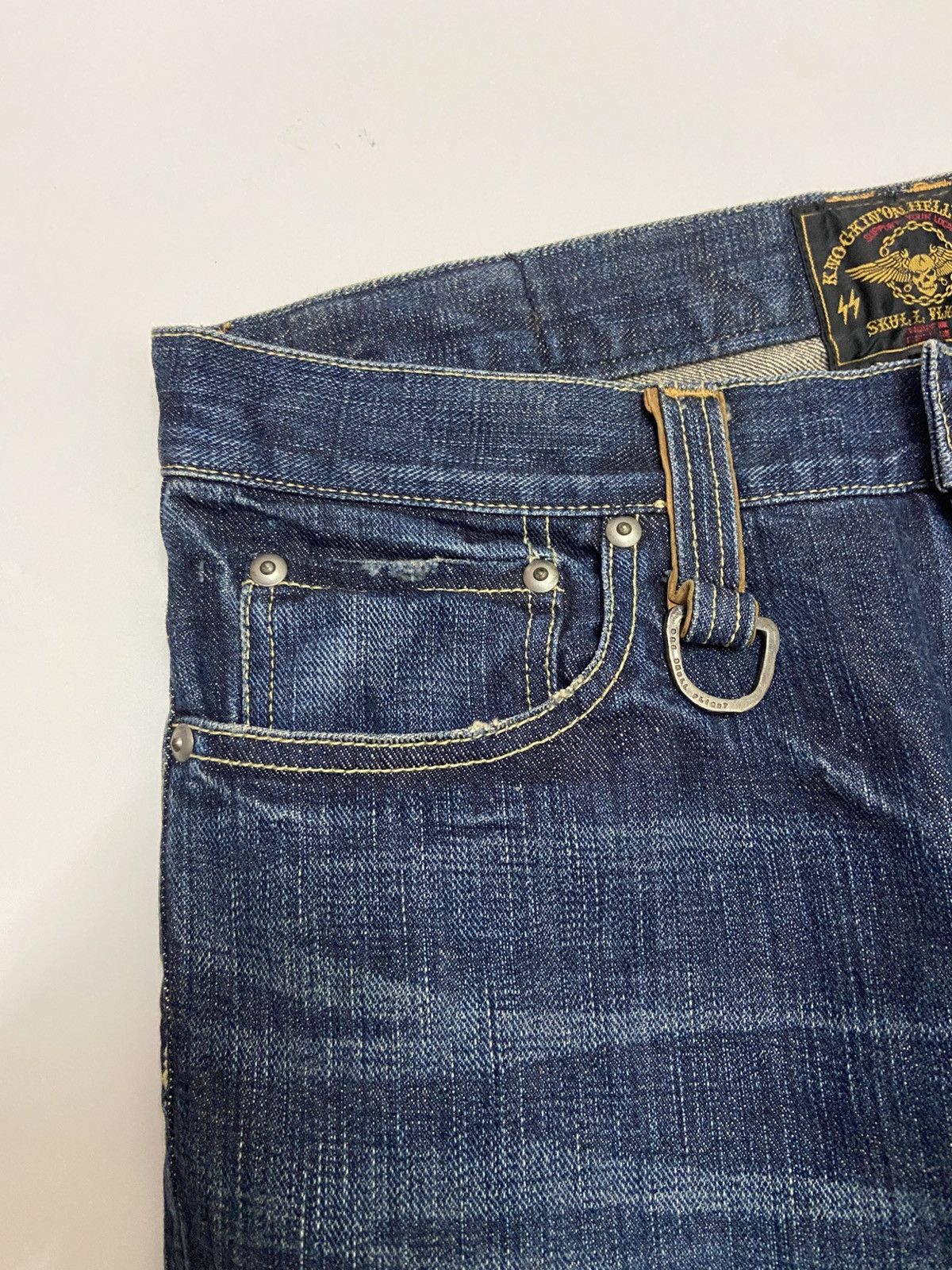 Japanese Brand SKULL FLIGHT SS BOOTCUT JEANS Size US 33 - 4 Thumbnail