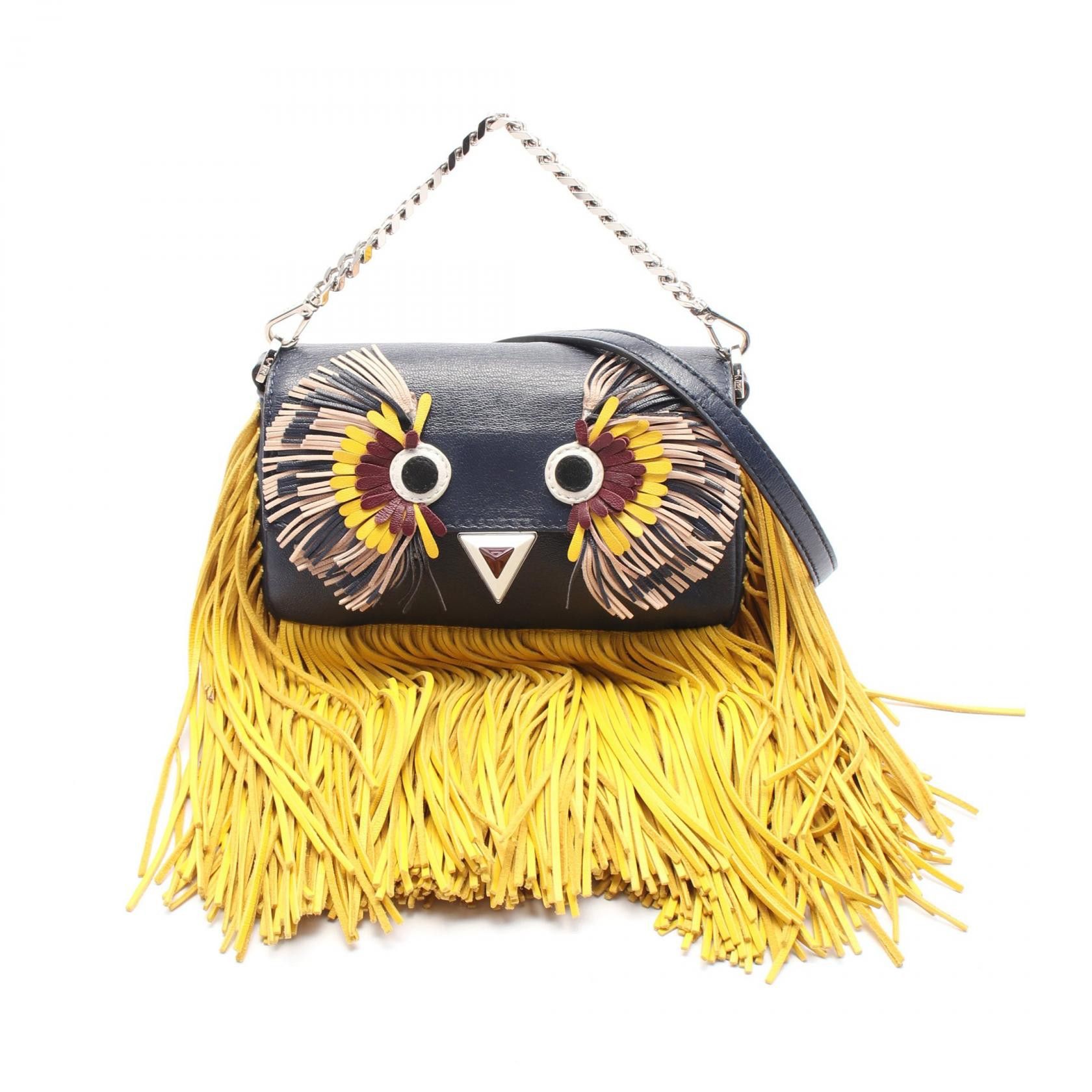 Fendi Fendi Microbucket Leather Shoulder Bag Leather Shoulder Bag 8M0354 in Blue, Women's