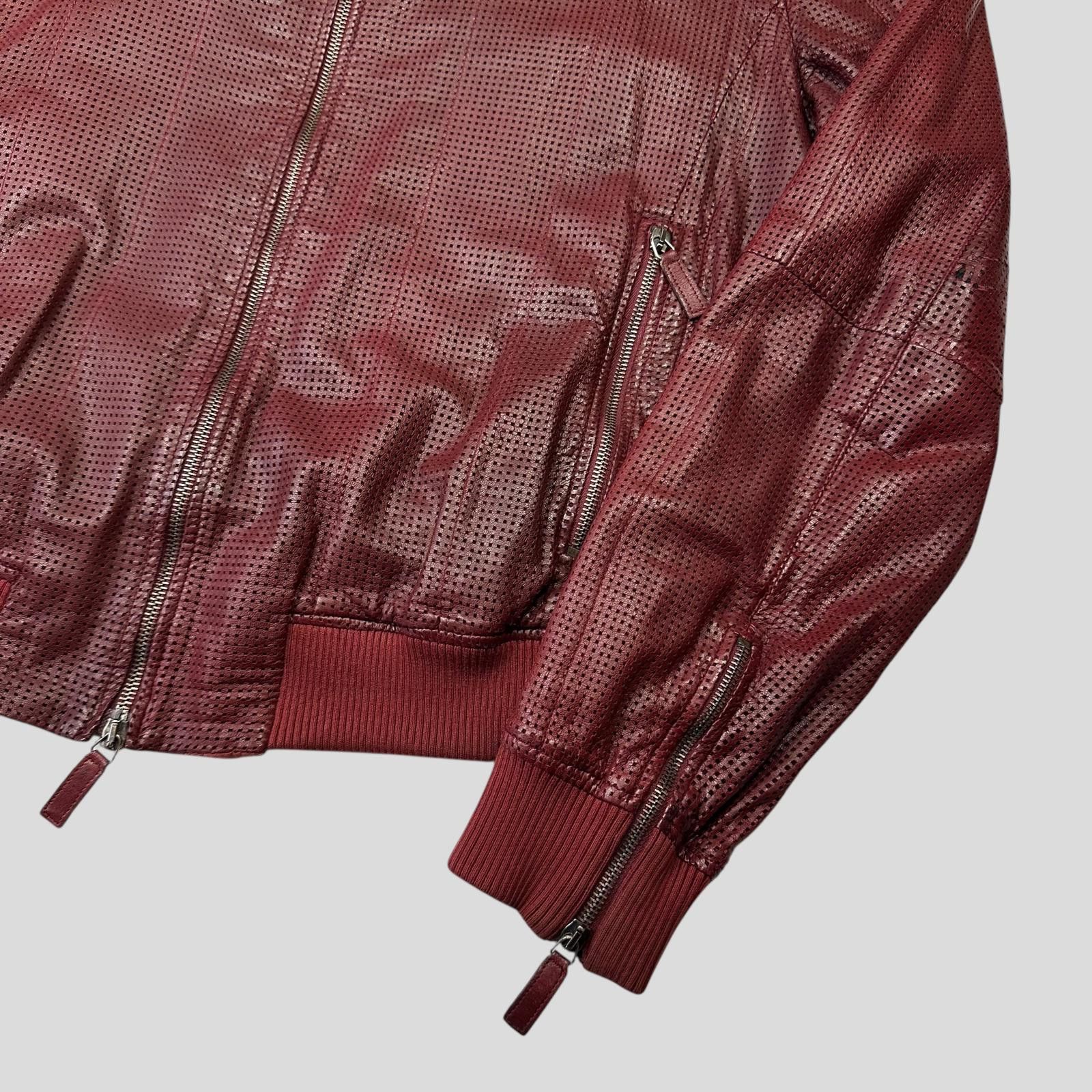 Armani Emporio Armani 2009 Perforated Mesh Leather Bomber IT54 (L) Size US L / EU 52-54 / 3 - 3 Thumbnail