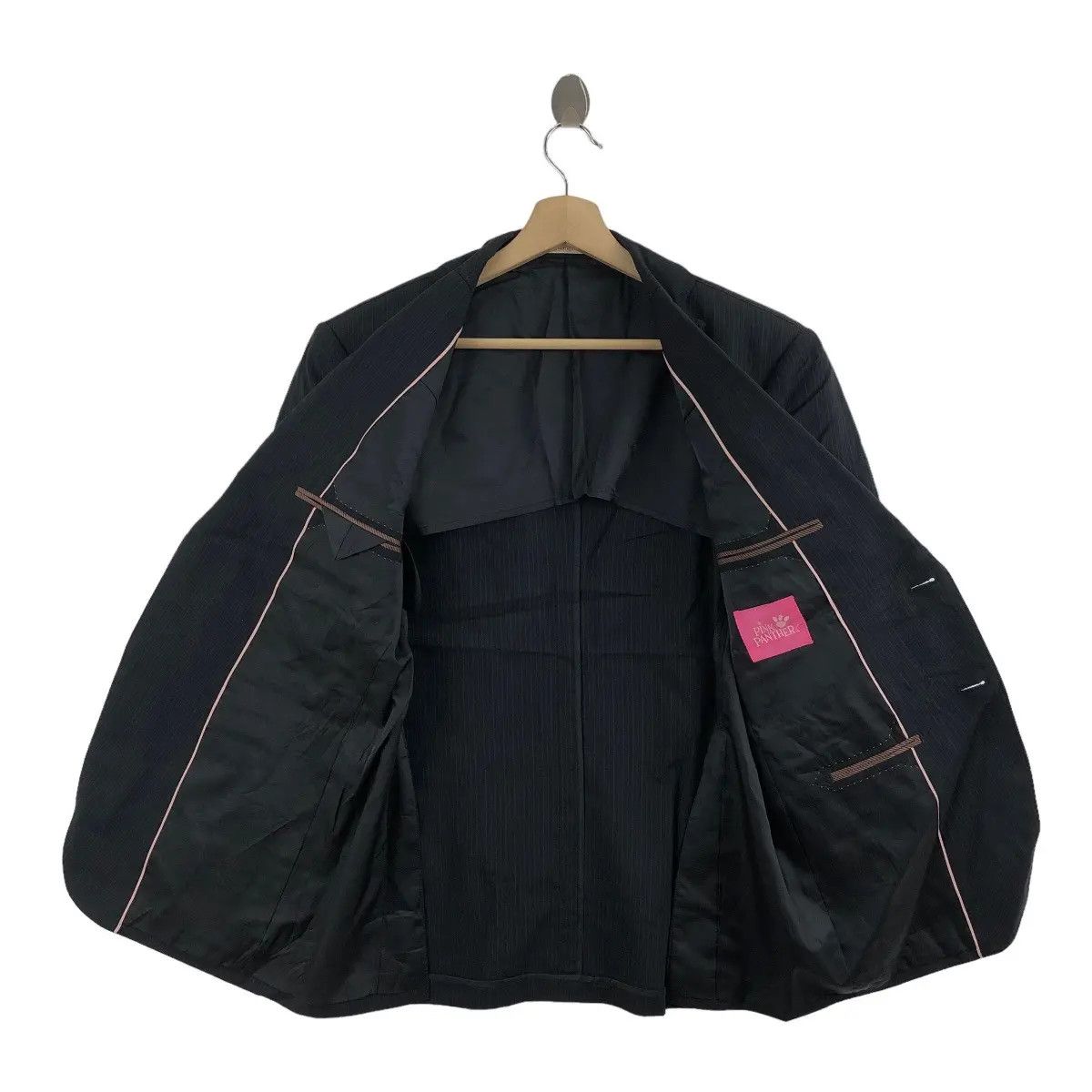 Vintage Vintage 90’ PINK PANTHER 2 Button Black Blazer Sport Coat Size 38R - 5 Thumbnail