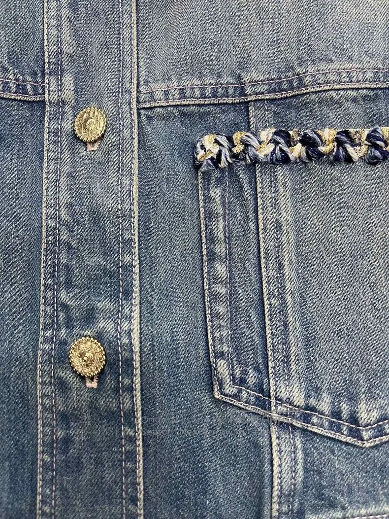 Chanel Chanel 25A tweed rolled-edged denim jacket Size XXS / US 00 / IT 34 - 3 Thumbnail