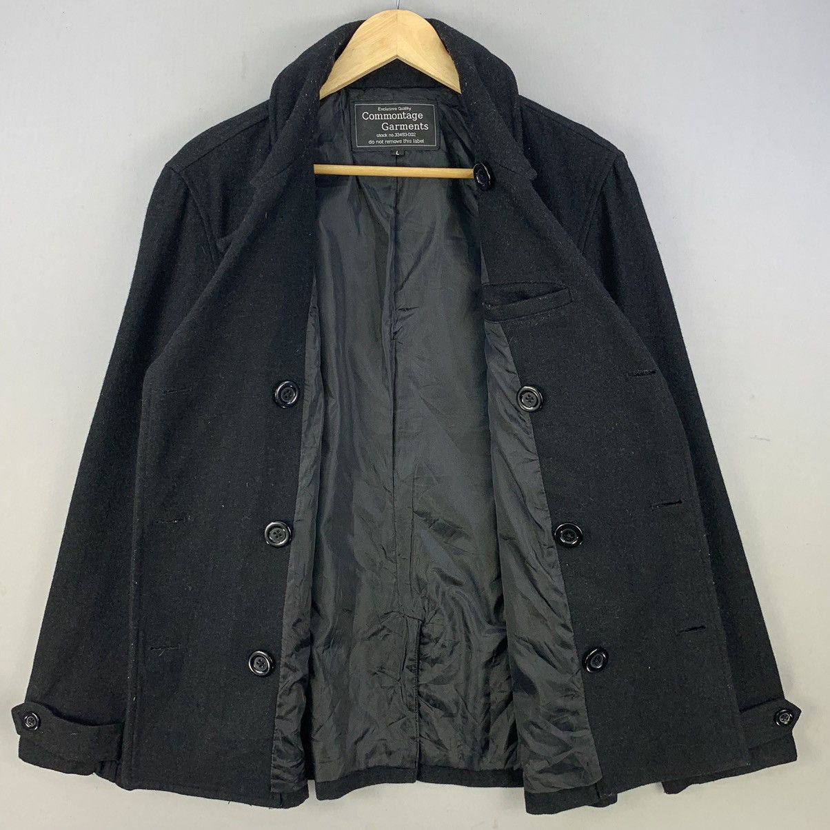 Japanese Brand Vintage Commontage Double Breasted Peacoat Wool Blend Jacket Size US L / EU 52-54 / 3 - 10 Thumbnail