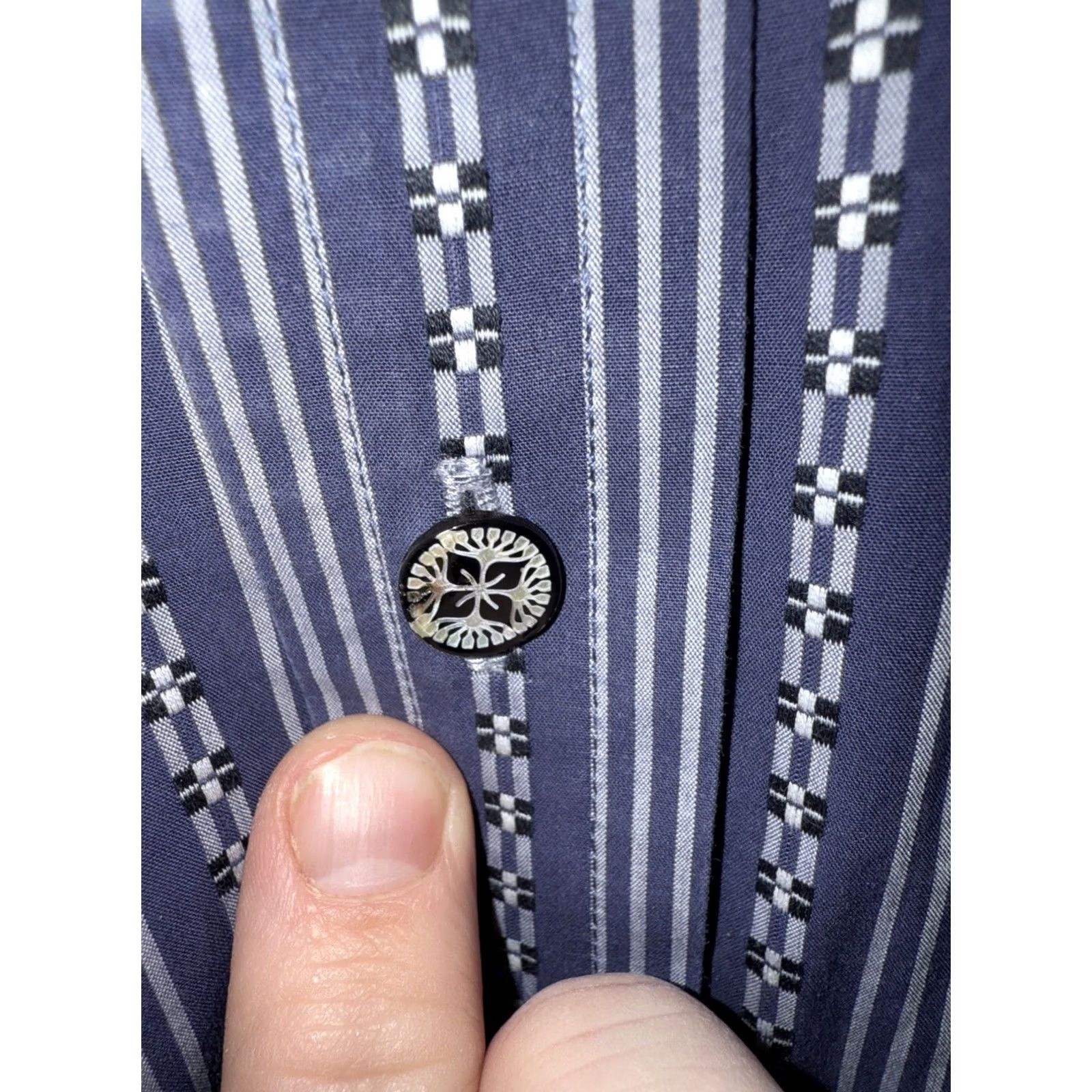 Robert Graham ROBERT GRAHAM Shirt Mens L Blue/Purple Striped Flip Cuff Size US L / EU 52-54 / 3 - 4 Thumbnail