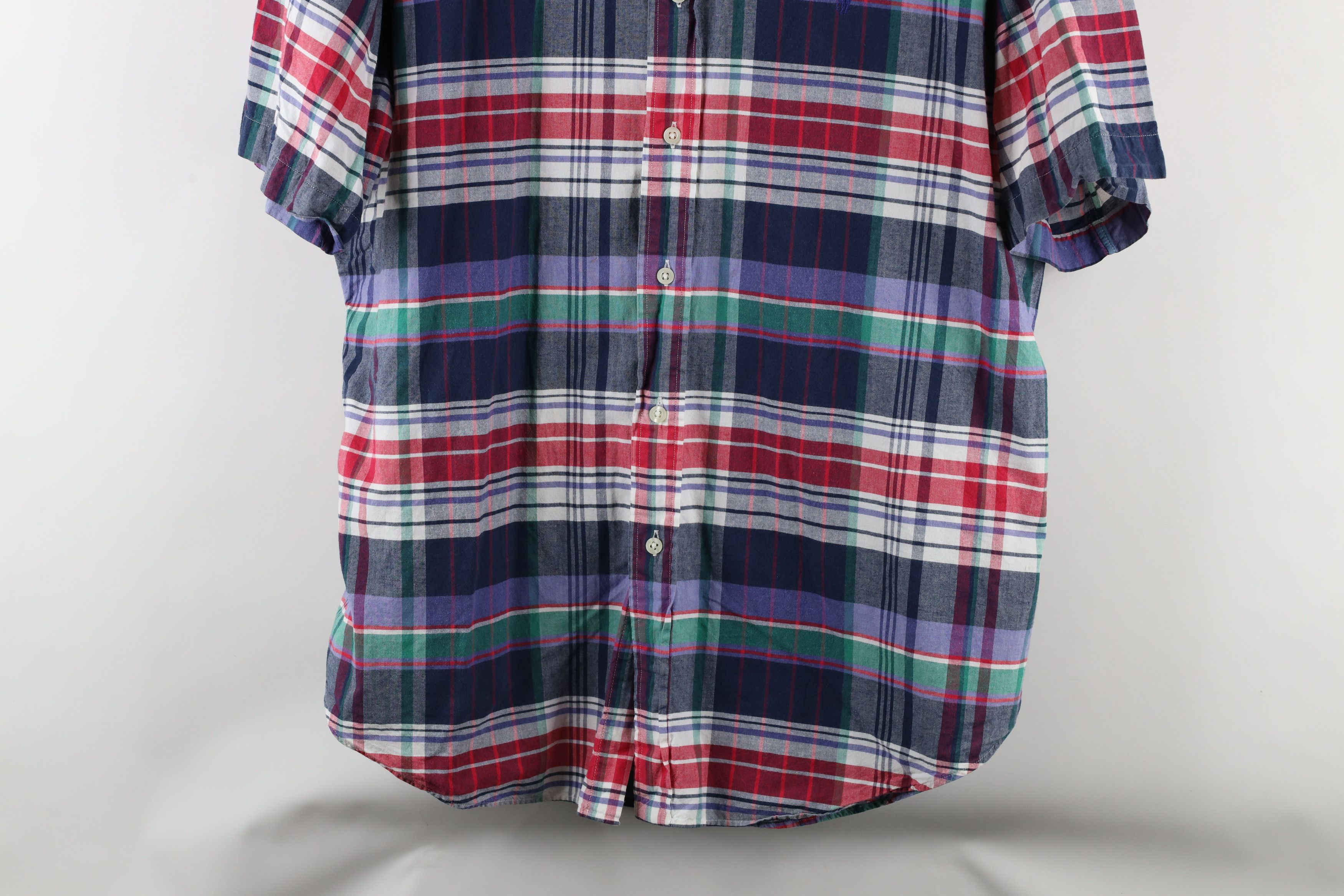 Ralph Lauren × Vintage Vintage 90s Ralph Lauren Short Sleeve Collared Button Shirt Size US XL / EU 56 / 4 - 3 Thumbnail