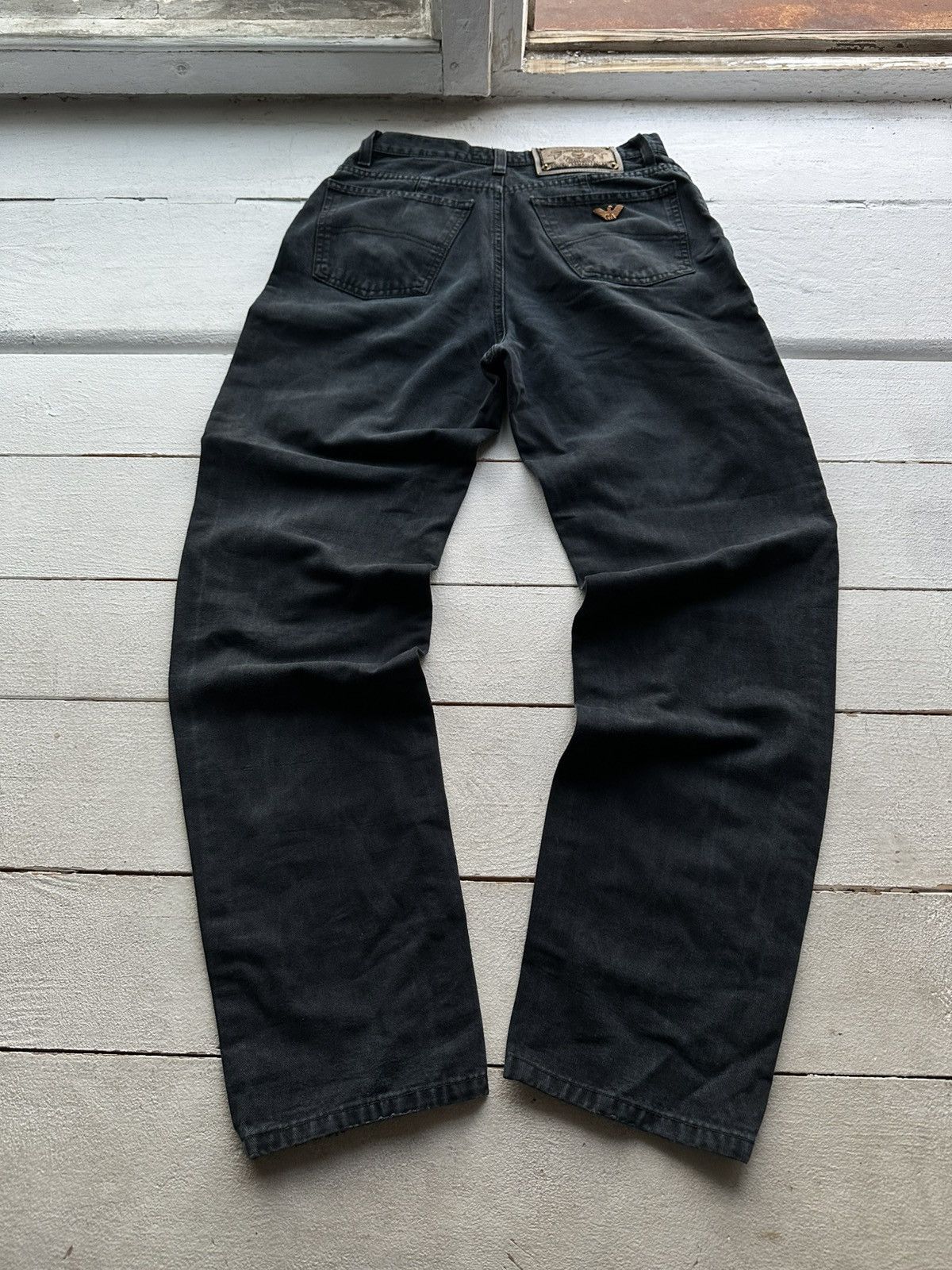 Armani 🚨Y2K WOMEN ARMANI JEANS WITH LOGO AVANT GARDE DENIM PANTS Size 29" - 1 Thumbnail