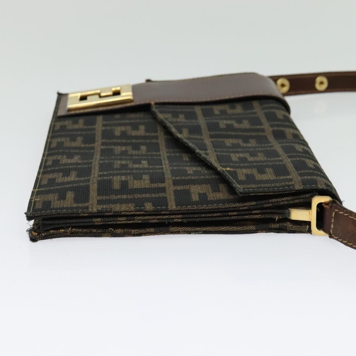 Fendi FENDI Zucca Canvas Shoulder Bag Black Brown Gold Size ONE SIZE - 5 Thumbnail