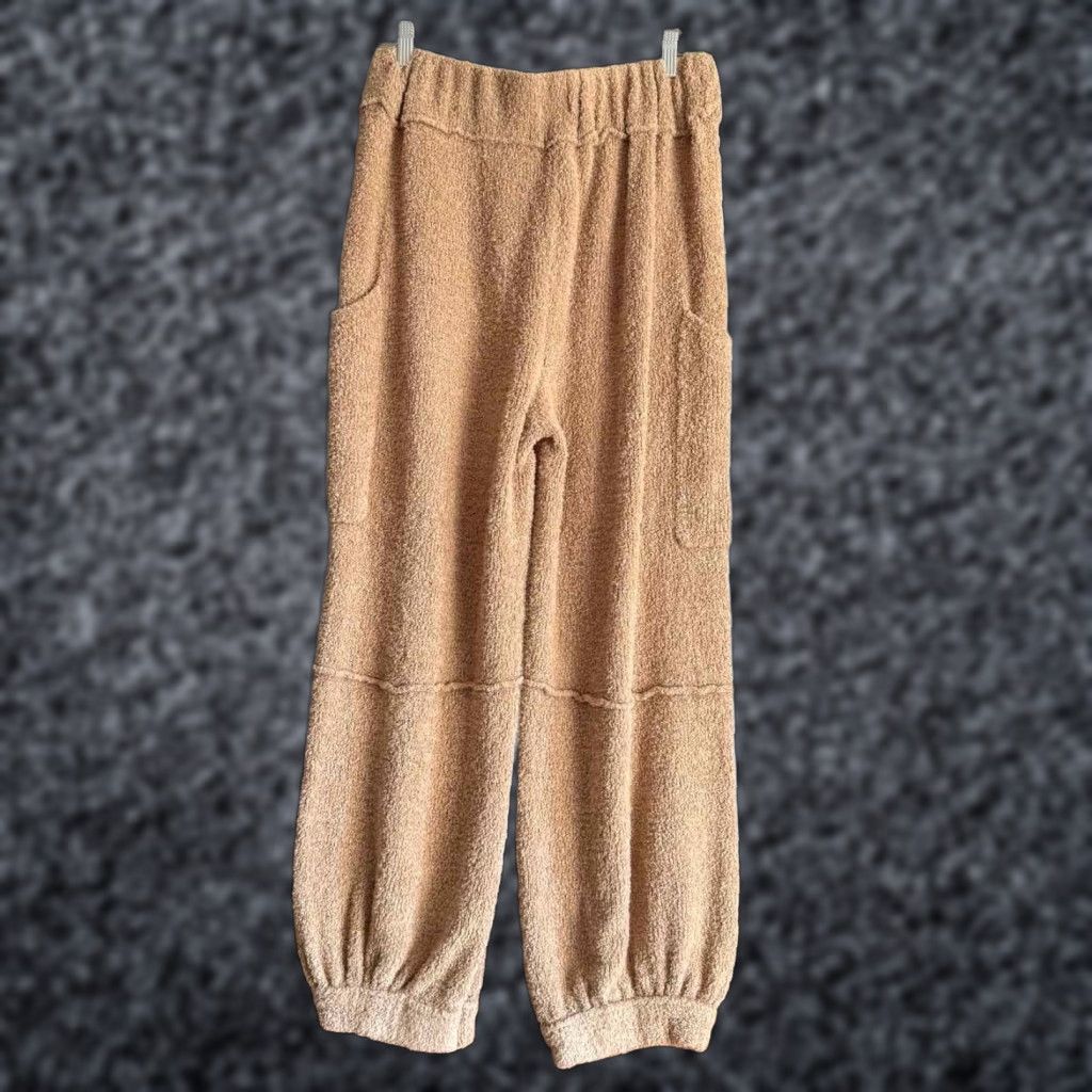 Free People VINTAGE Free People Dane Terry Pants in Natural Beige M Women Casual Jogger Tapered Elastic Waist Pockets Natural Size 32" / US 10 / IT 46 - 1 Thumbnail