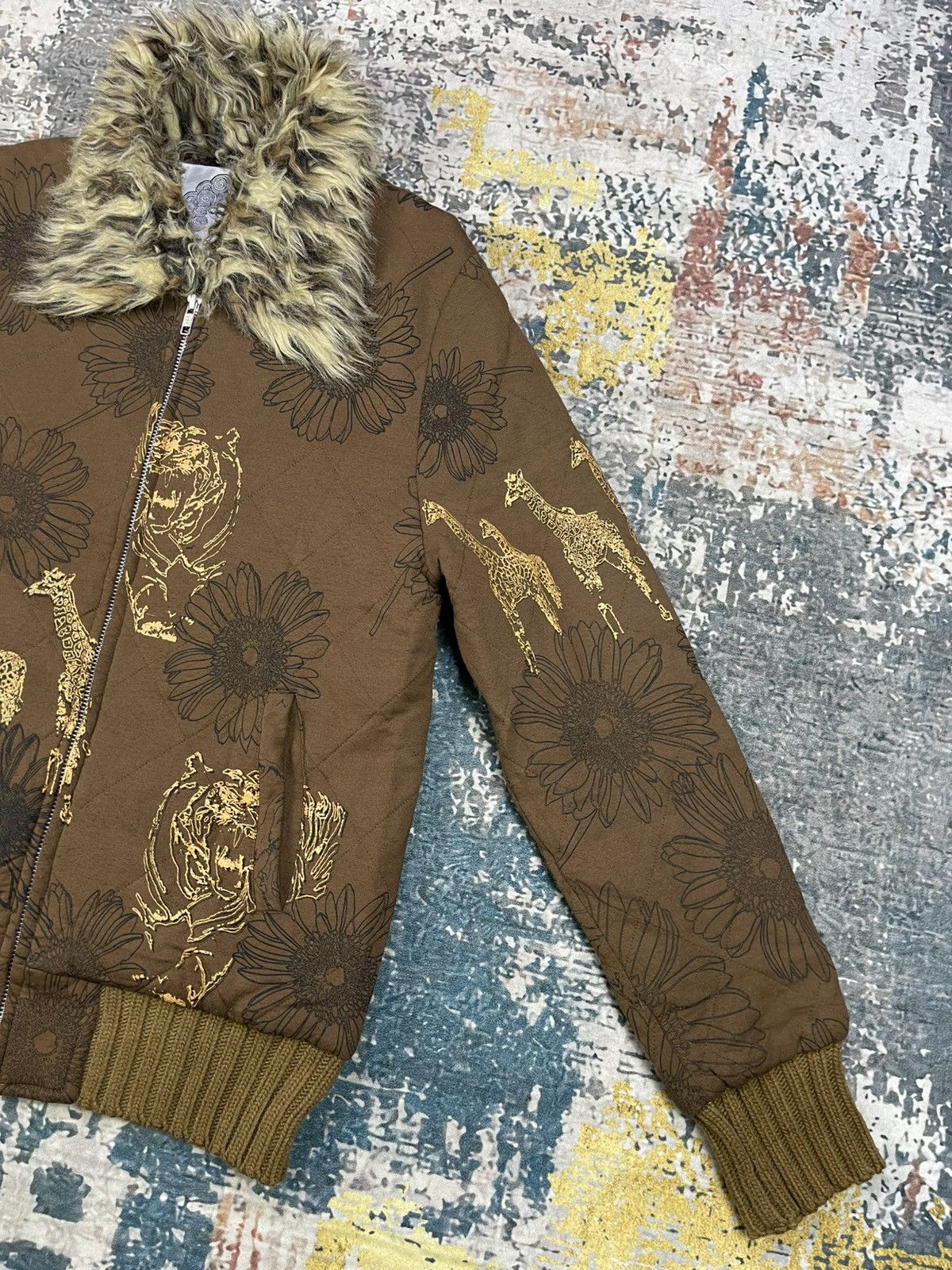 Japanese Brand Hype🔥Scolar Safari Golden Print Fur Jacket Size US S / EU 44-46 / 1 - 7 Thumbnail