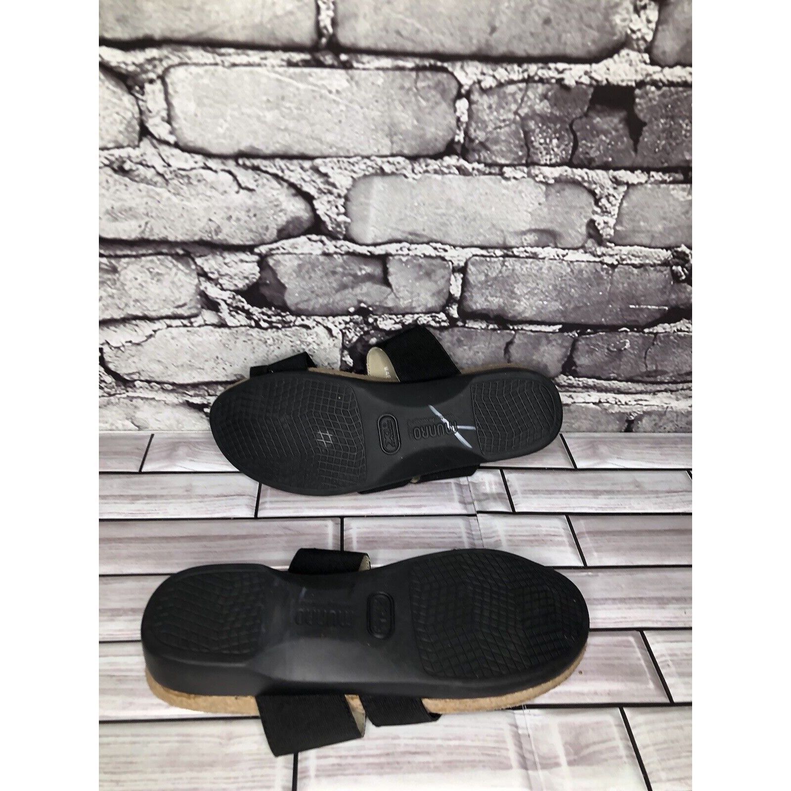 Other Munro American Black Textile Toe Slides Cork Wedge Sandals W Size US 6 / IT 36 - 8 Thumbnail