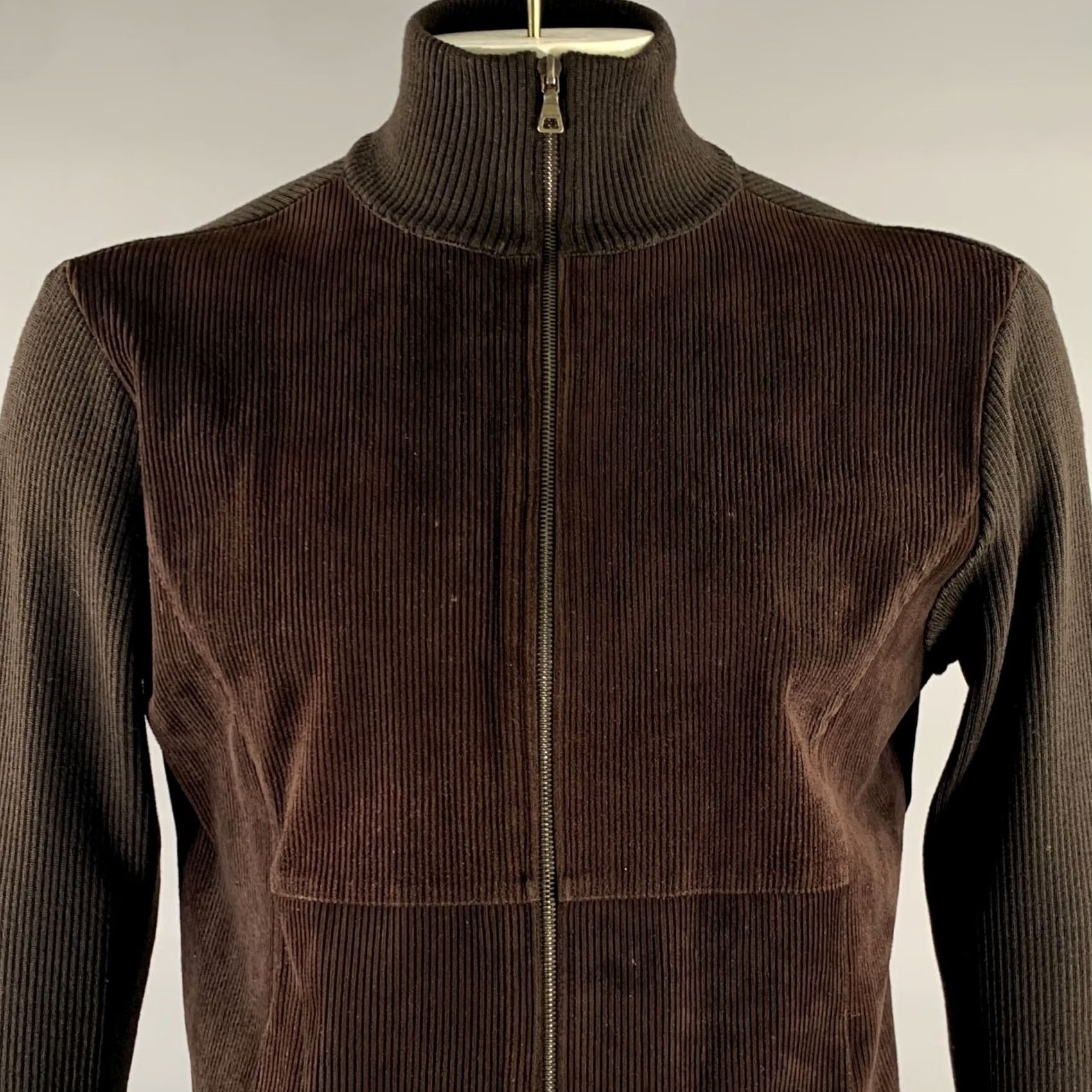 Jil Sander JIL SANDER Size M Brown Leather Wool Zip Up Sweater Mens Size US M / EU 48-50 / 2 - 4 Thumbnail