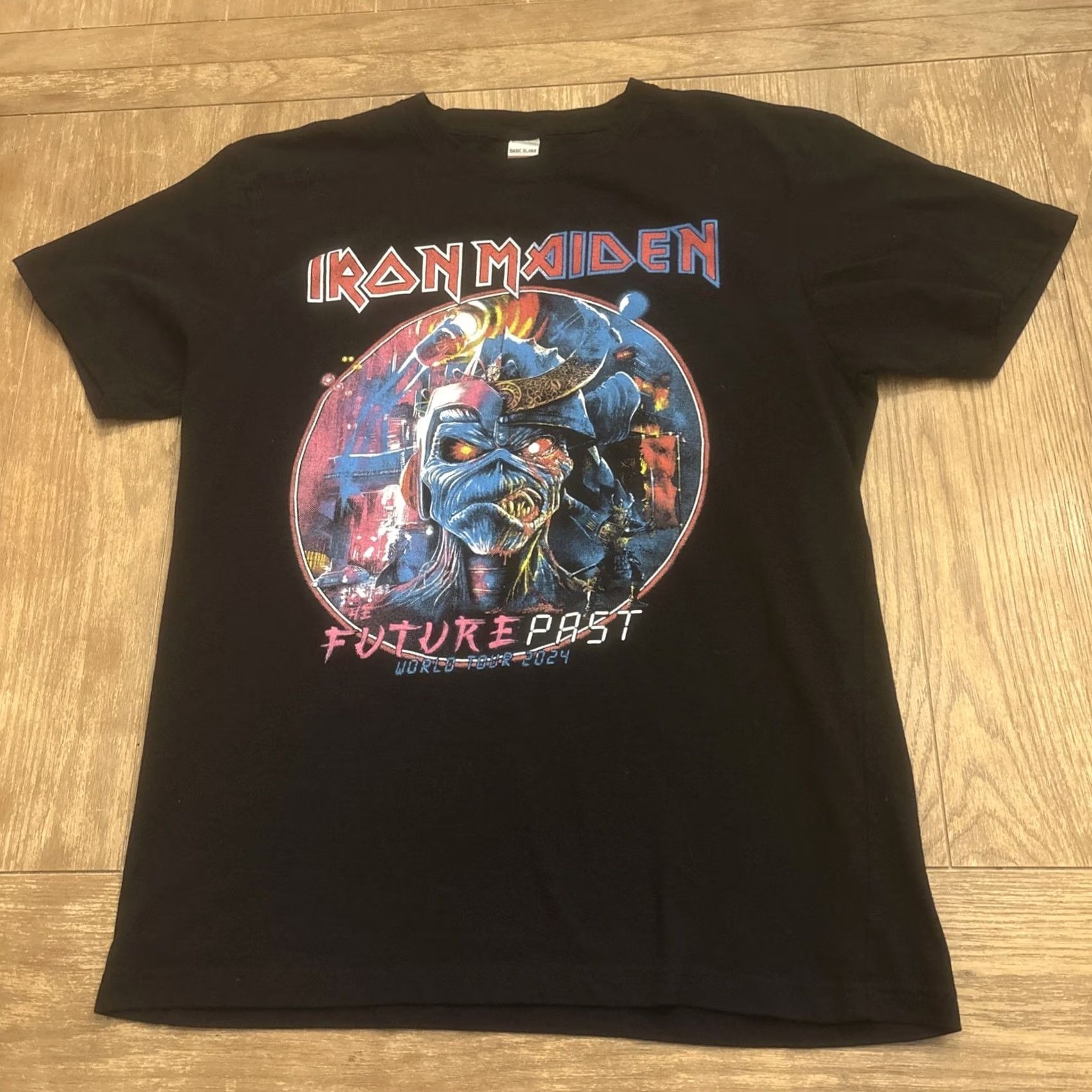 Vintage Iron Maiden Future Past World Tour 2024 Music T-Shirt L Mens Black Cotton Short Sleeve Round Neck EUC Size US L / EU 52-54 / 3 - 2 Thumbnail