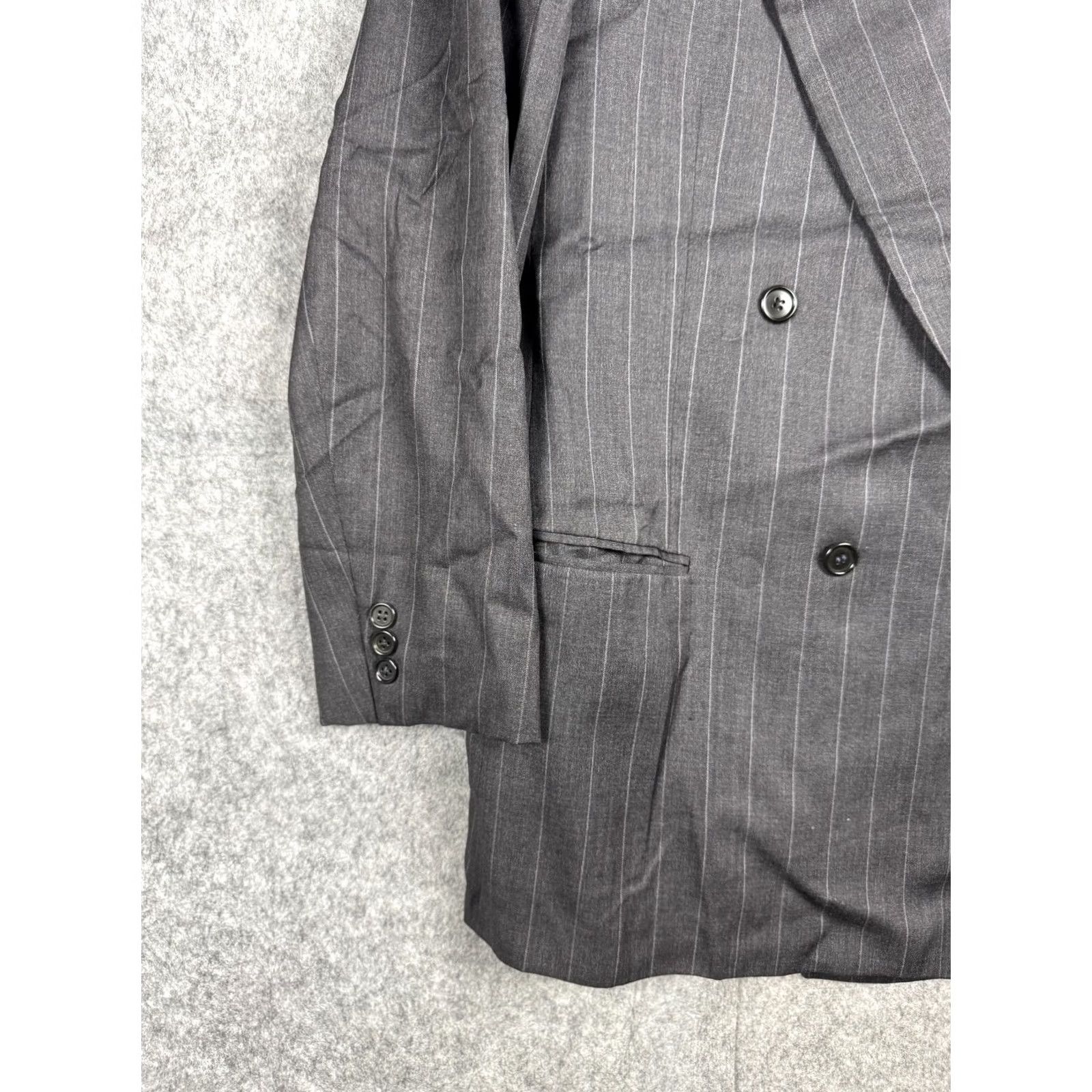 Loro Piana Loro Piana Blazer Jacket Men 42R Gray Pin Stripe 100% Wool Drop Fit Saks 5th Avenue Blazer Mens Regular Chest 42 Gray Pinstripe Wool Jacket Size 42R - 5 Thumbnail