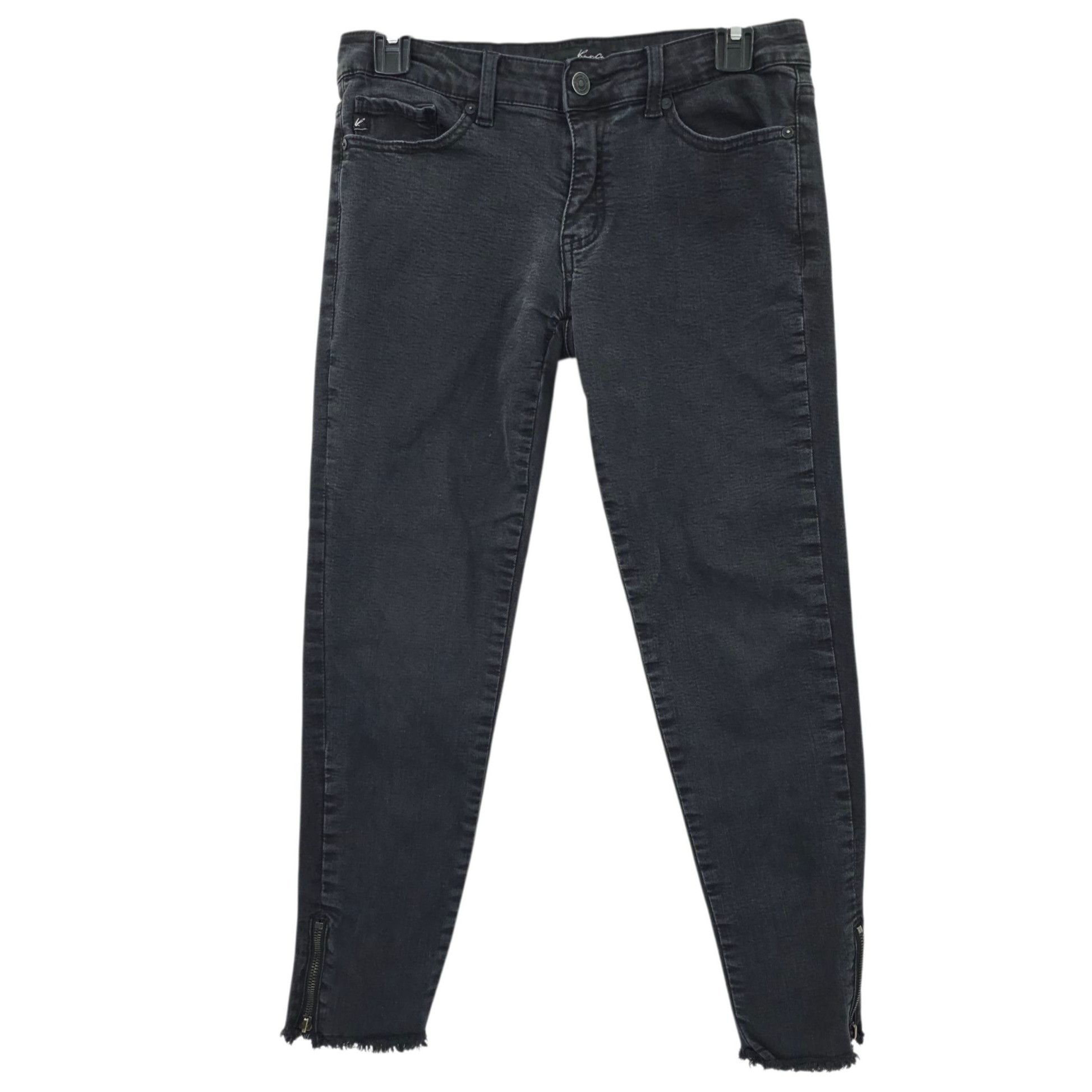 Kancan USA KanCan Ankle Zip Mid Rise Jeans Womens Size 27 Black Stretch Size 29" - 1 Thumbnail