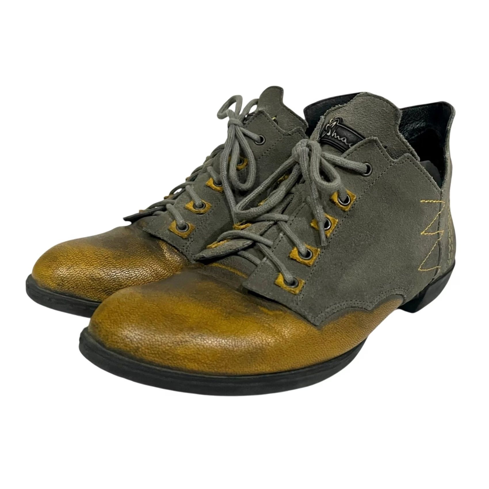 Vintage Maciejka Ankle Boots Boots Leather Gray Yellow Vintage-Look Zip Sz 8 Womens Shoes Size US 8 / IT 38 - 5 Thumbnail
