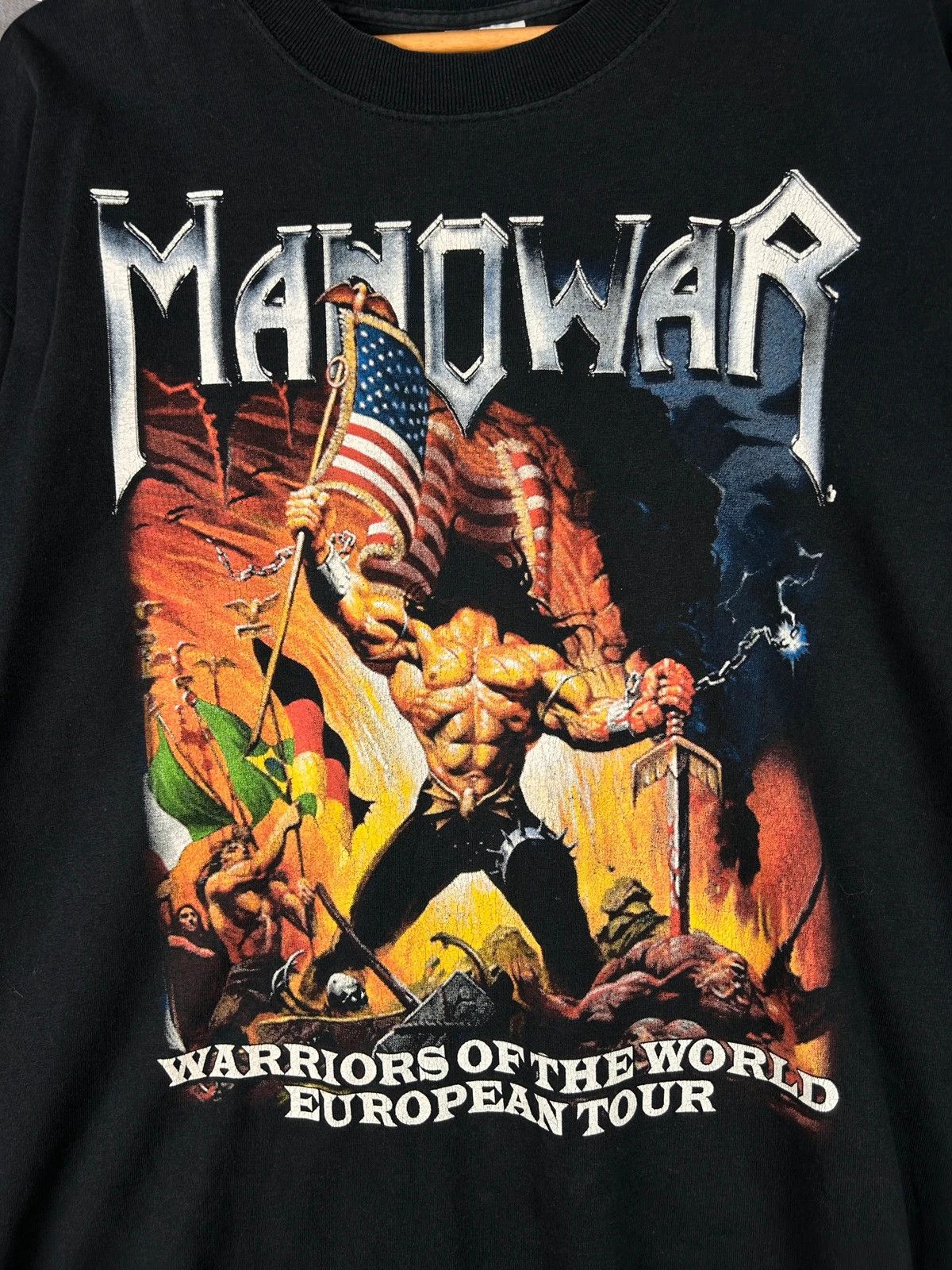 Fruit Of The Loom × Vintage Man of War Warriors World European tour vintage tee Size US XL / EU 56 / 4 - 3 Thumbnail