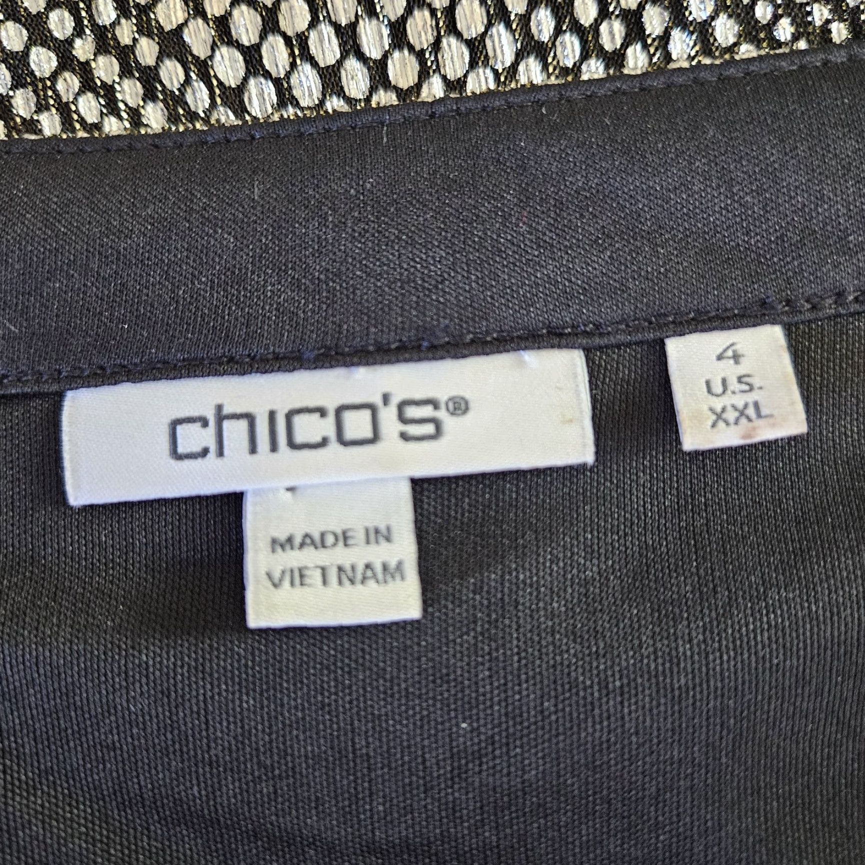 Vintage Chico's Women's Top Blouse Long Sleeve 2XL Silver Black Pullover Shirt Womens 2XL Silver Black Chico's Size XXL / US 16-18 / IT 52-54 - 5 Thumbnail