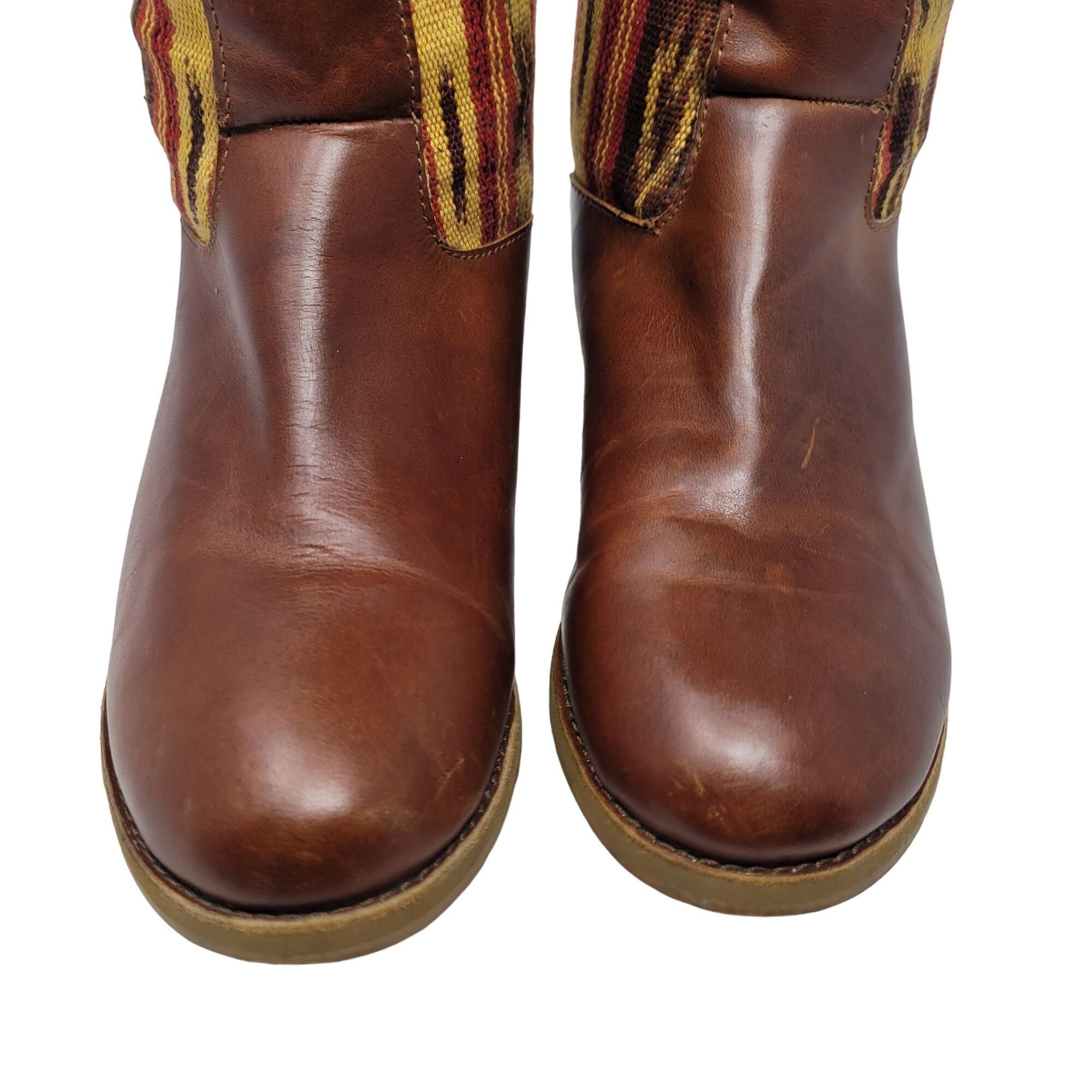 REEF Reef Santa Marta Leather Tapestry Tall Boots 7 Brown Hippie Size US 7 / IT 37 - 6 Thumbnail