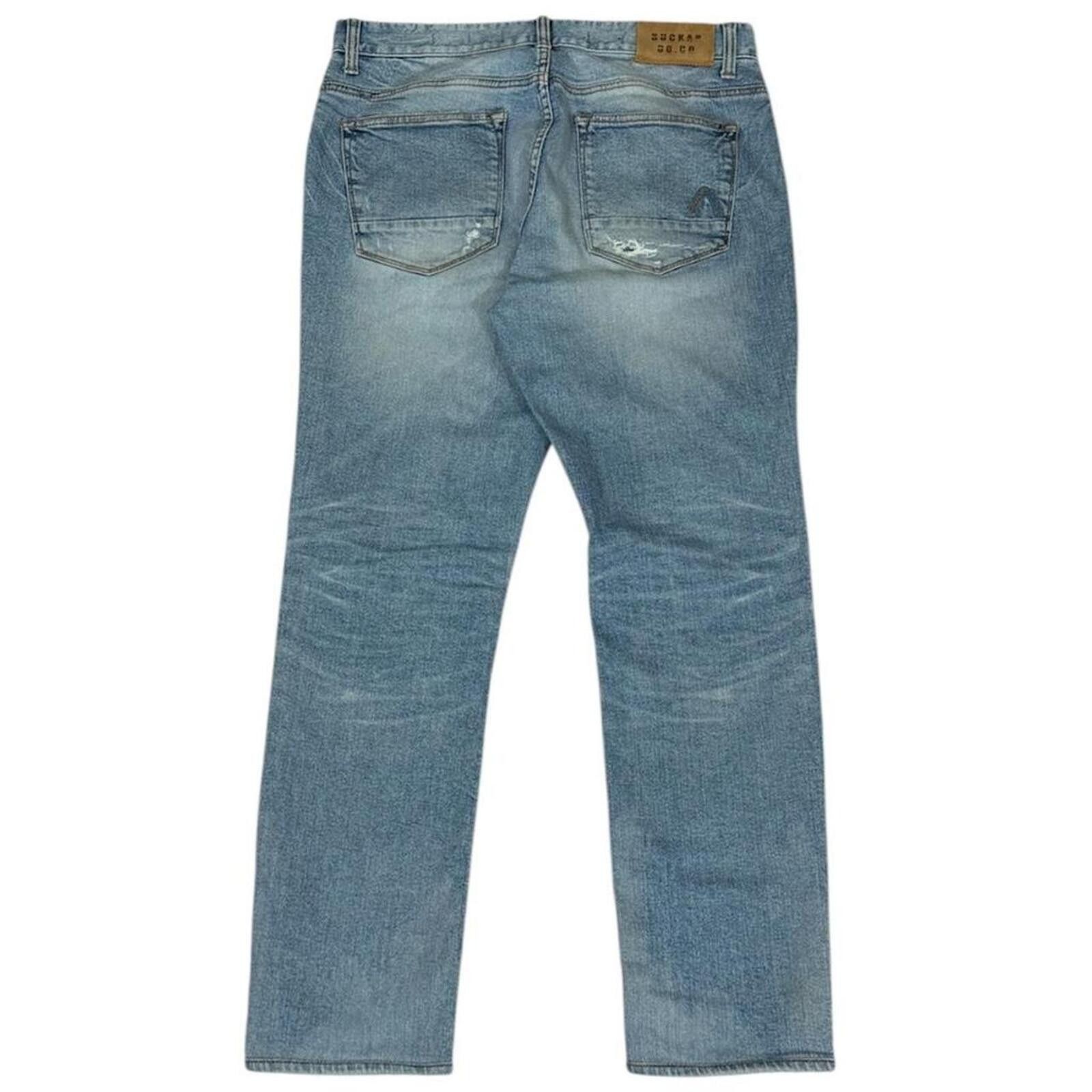True Religion Buckaroo blue denim jeans with unique patches design Size US 33 - 2 Thumbnail