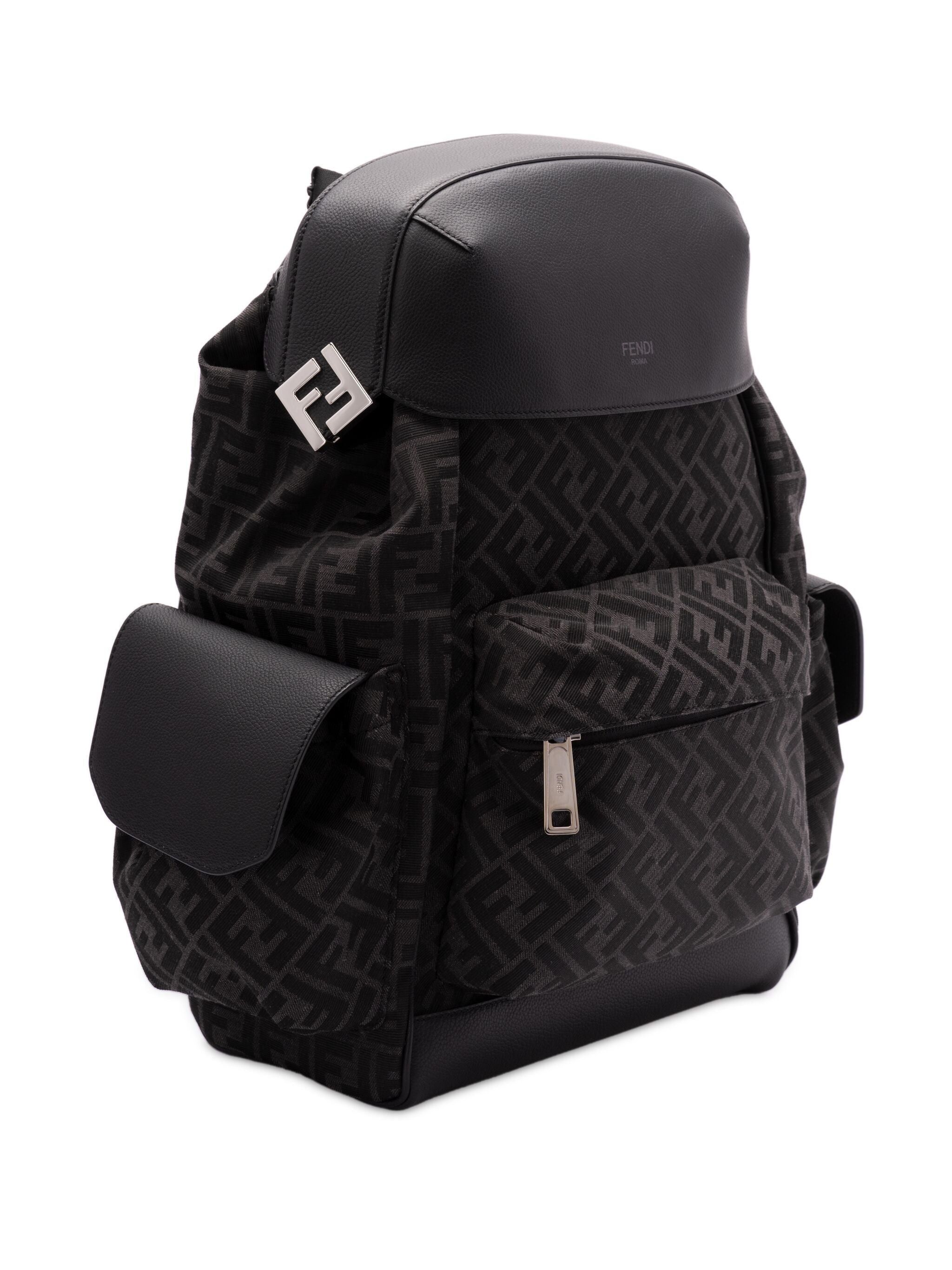 Fendi o1s1wg111025 Size: OS / Drive FF Jacquard Backpack in Black Size ONE SIZE - 3 Thumbnail