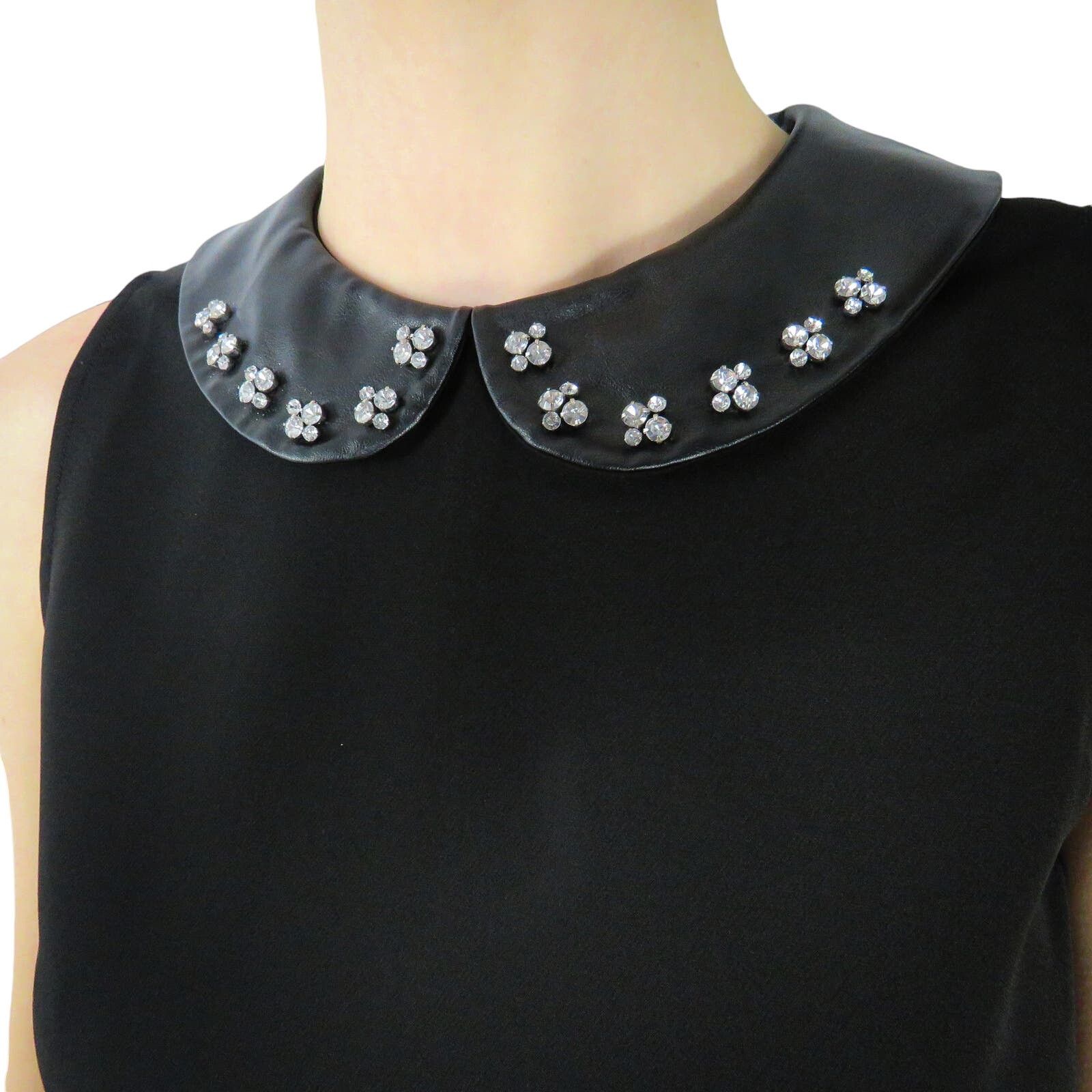 Ann Taylor Ann Taylor Peter Pan Blouse Rhinestone Gem Bling Collar XS Size XS / US 0-2 / IT 36-38 - 6 Thumbnail