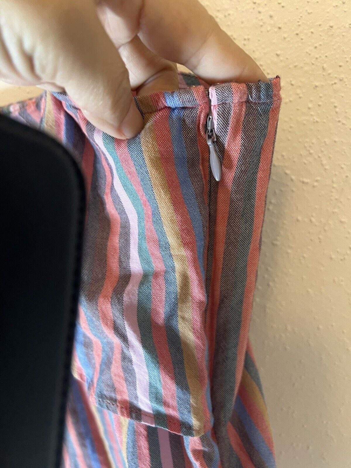 Rainbow Madewell Womens Tie-Front Cami Top in Rainbow Stripe size 10 Size L / US 10 / IT 46 - 7 Thumbnail