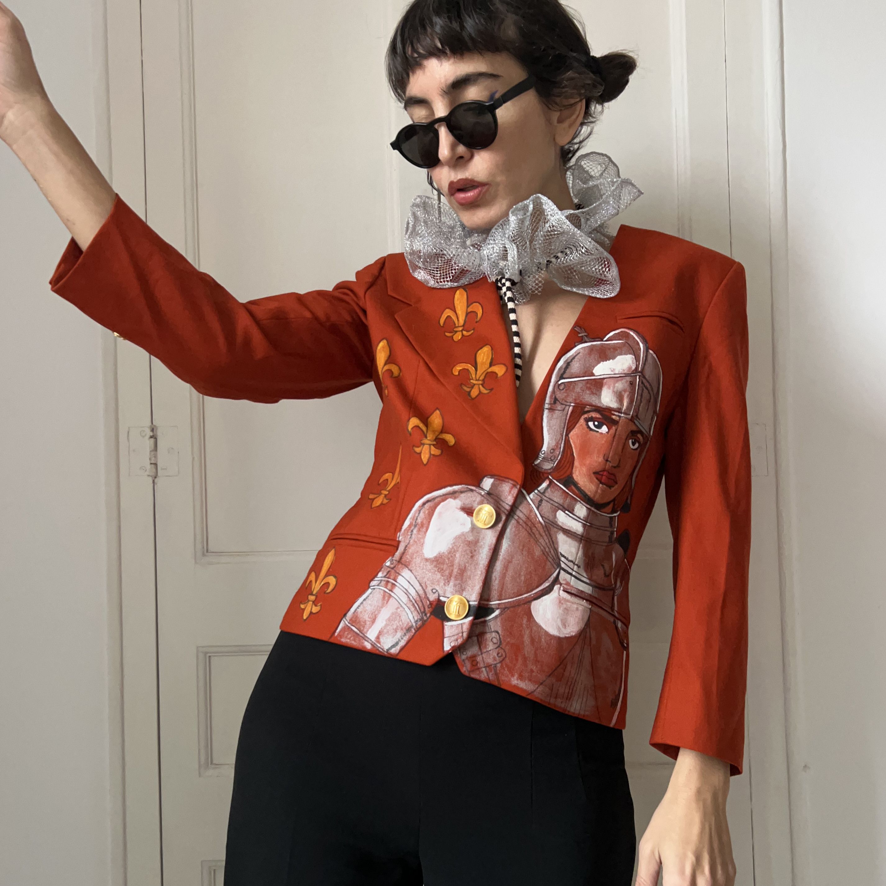 Custommade Hand Painted Joan of Arc Wool Blazer Size M / US 6-8 / IT 42-44 - 9 Thumbnail
