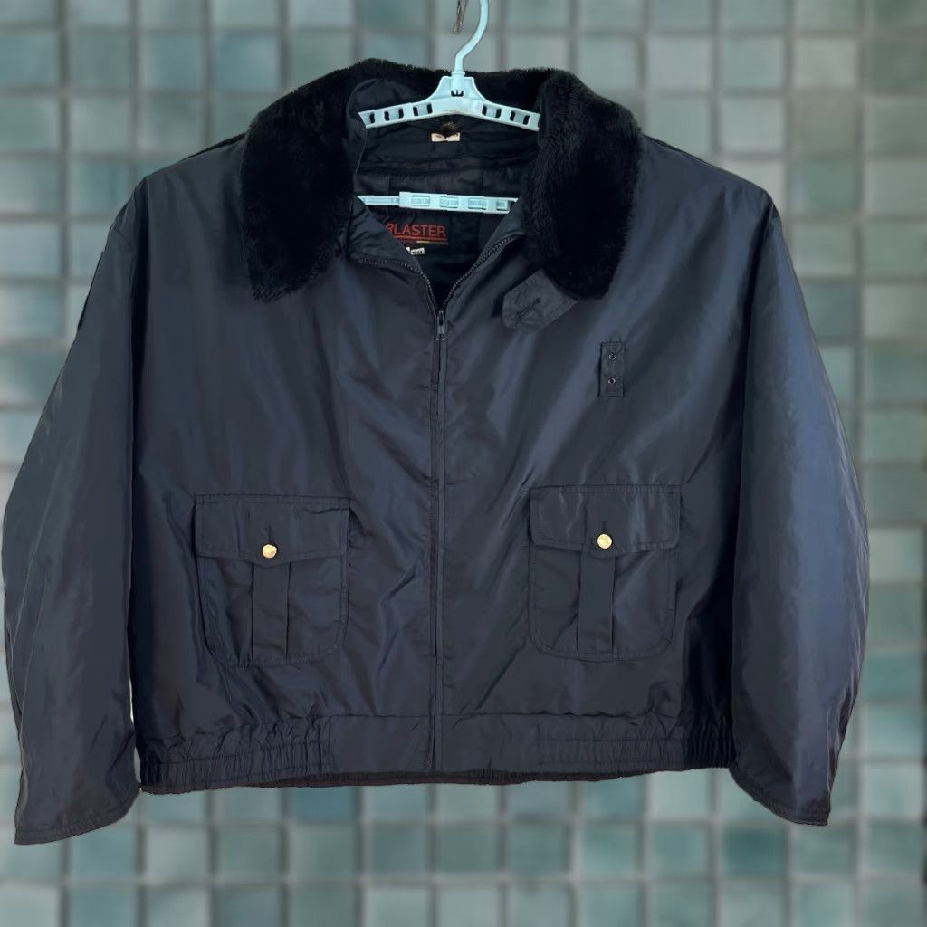 Vintage VINTAGE Bomber Jacket Black Full Zip Removable Lining 3XL Men’s Shawl Collar Fur Trim 90s Style Size US XXL / EU 58 / 5 - 1 Thumbnail
