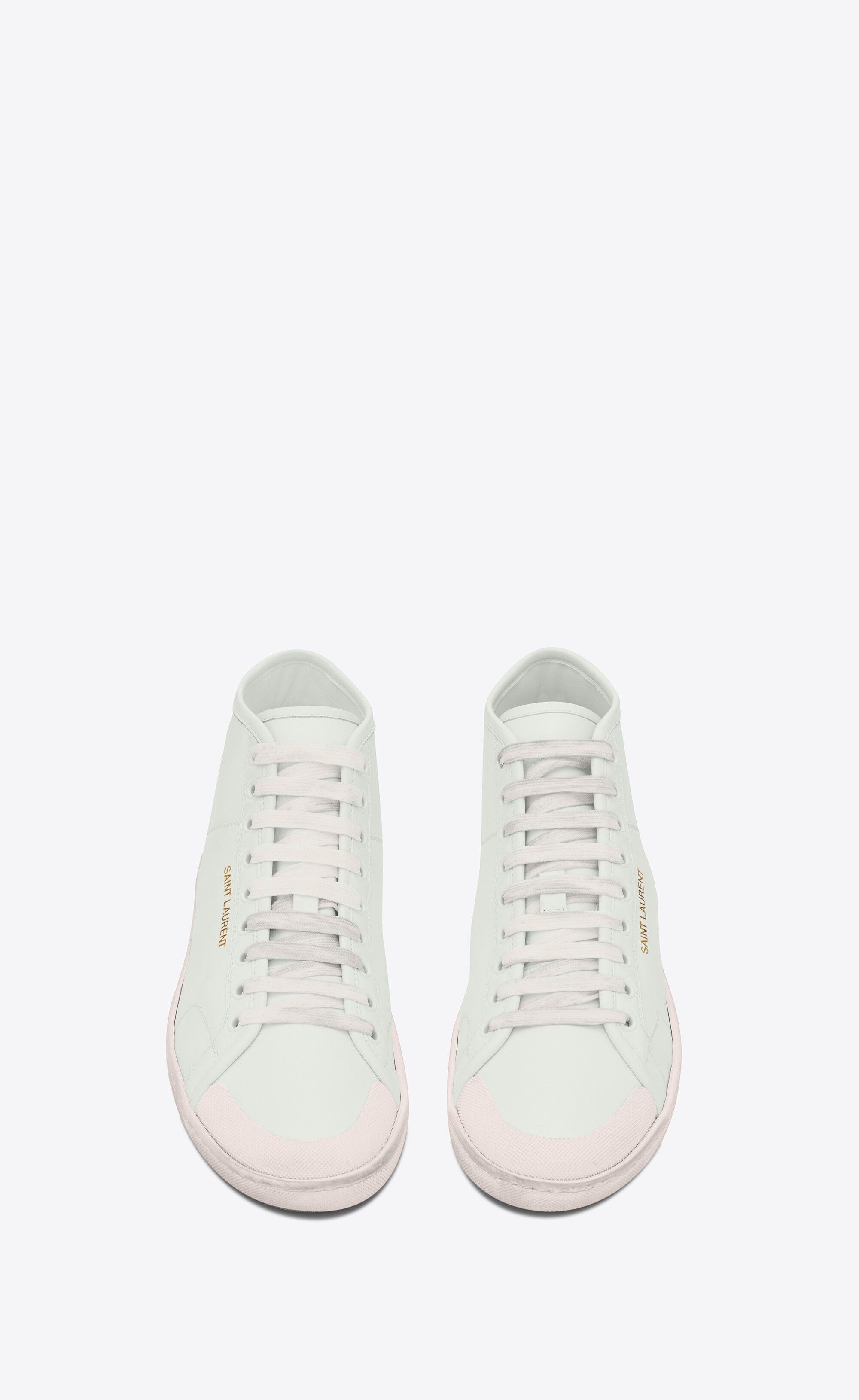Saint Laurent Paris o1s1wg111224 Court Classic Sl/39 Mid-Top Sneakers in White Size US 9 / IT 39 - 2 Thumbnail