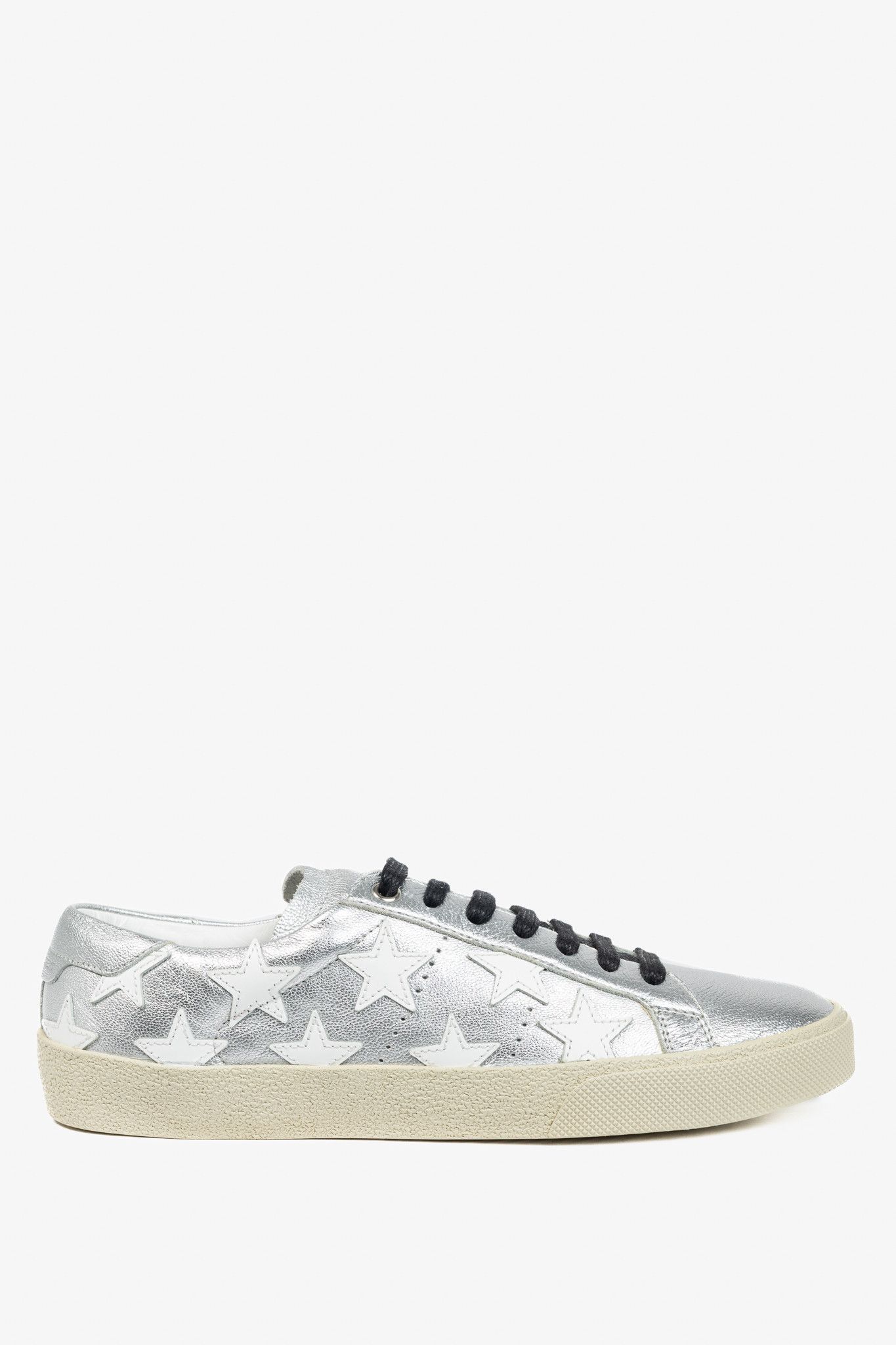Saint Laurent Paris Saint Laurent Court Classic Star Metallic Low-Top Sneakers Size US 6.5 / EU 39-40 - 1 Thumbnail