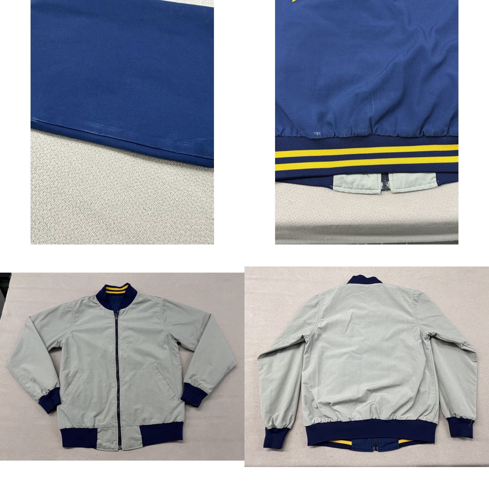 Soffe VINTAGE Soffe US Navy Bomber Jacket Mens Small Blue Reversible Short Zip 90s Navy USA Nautical 40in Chest Seasonal Fall Winter Spring Casual Workwear Size US S / EU 44-46 / 1 - 8 Thumbnail