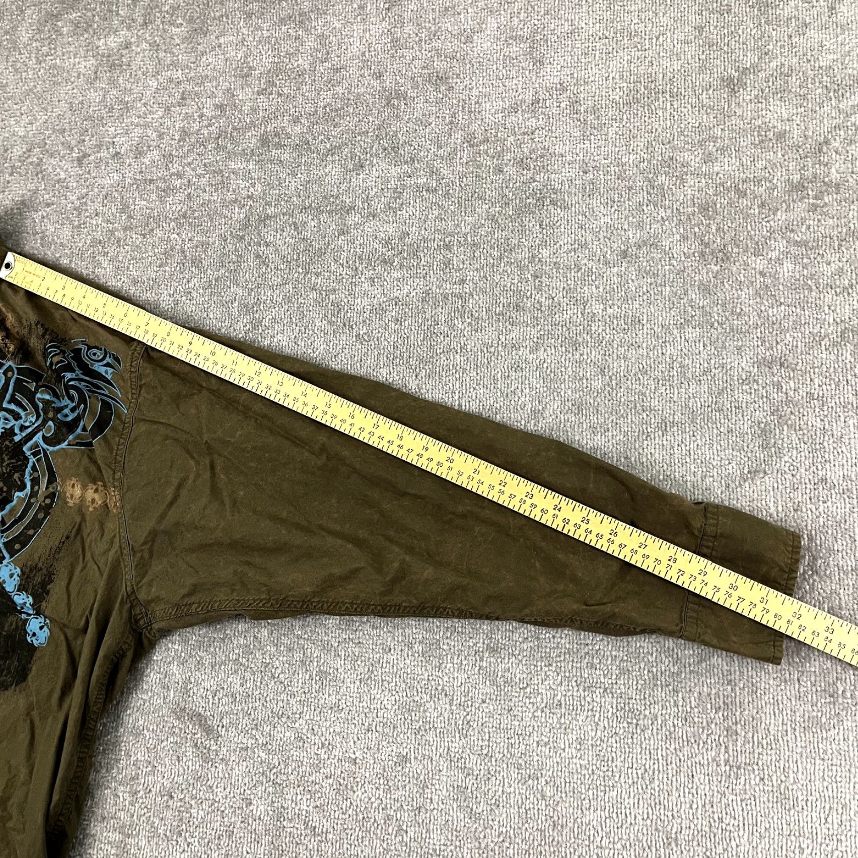 Affliction VINTAGE Affliction Shirt Mens 2XL Green Graphic Button-Up Long Sleeve Casual Grunge Punk Y2K Size US XXL / EU 58 / 5 - 7 Thumbnail